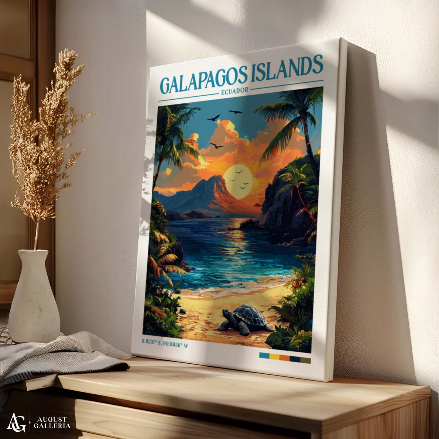 Galápagos Islands Retro Travel Print