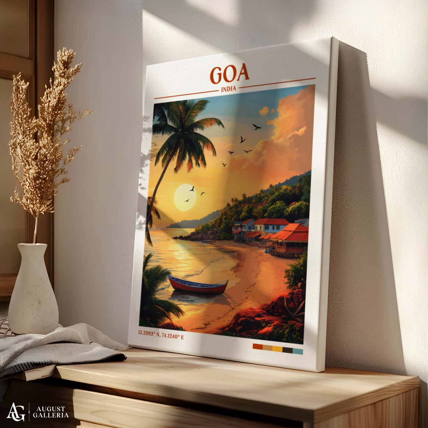 Goa India Retro Travel Print