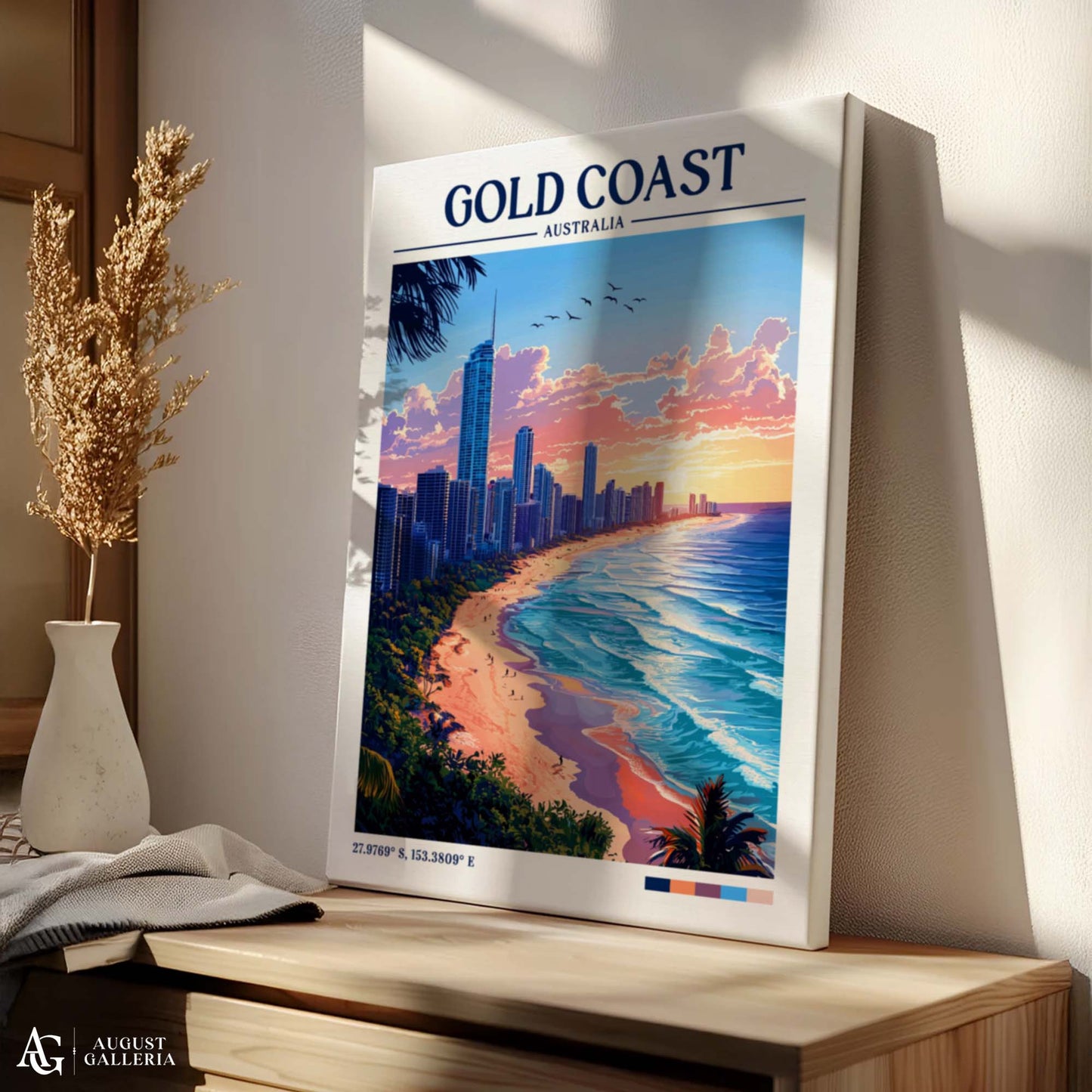Gold Coast Australia Retro Travel Print
