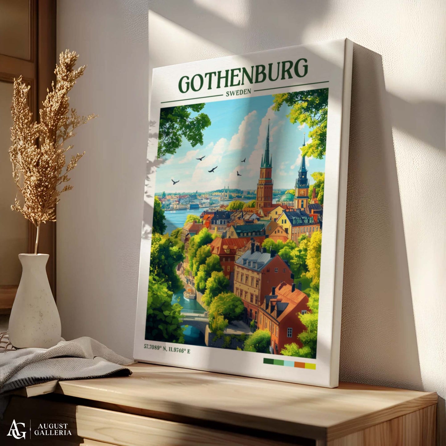 Gothenburg Sweden Retro Travel Print