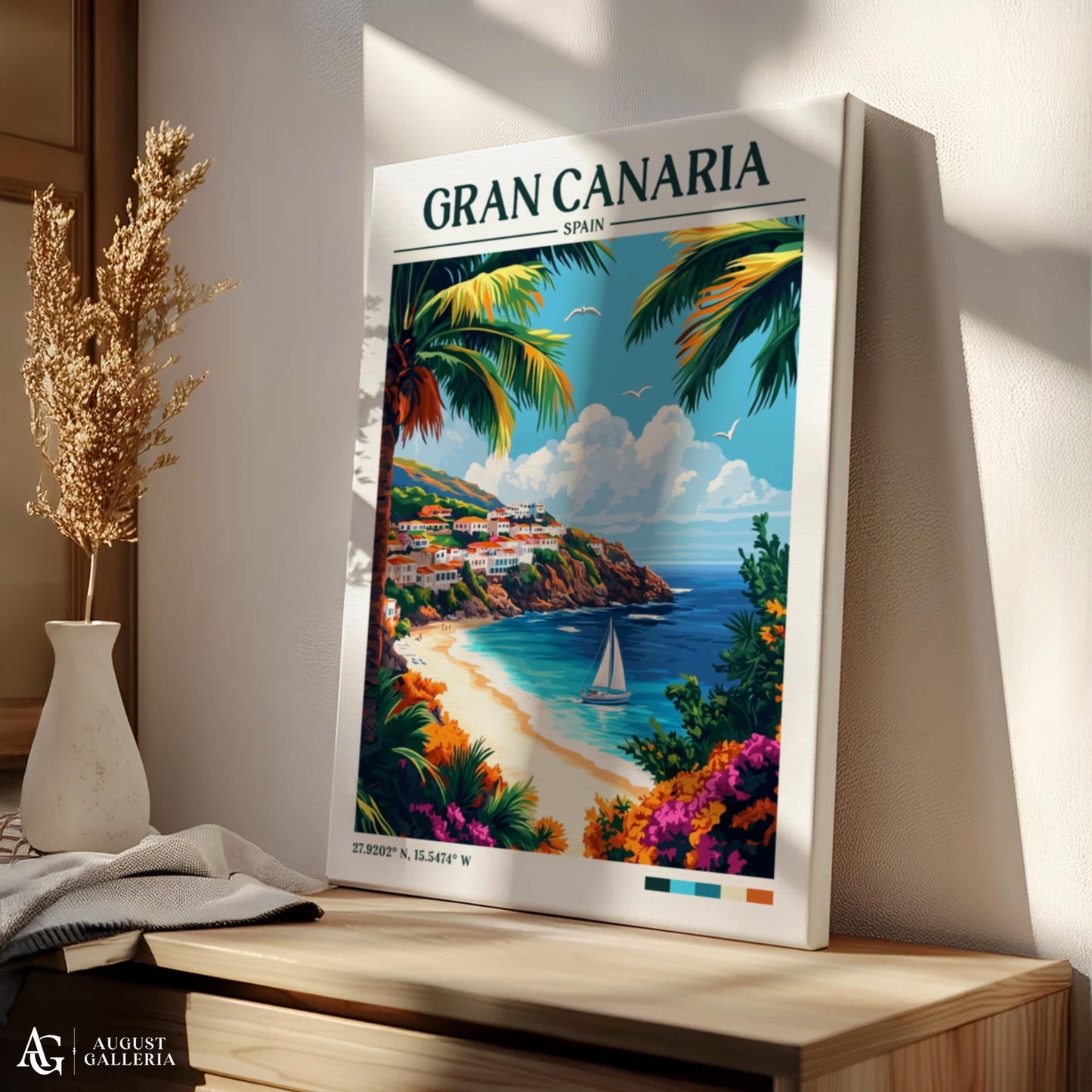 Gran Canaria Retro Travel Print