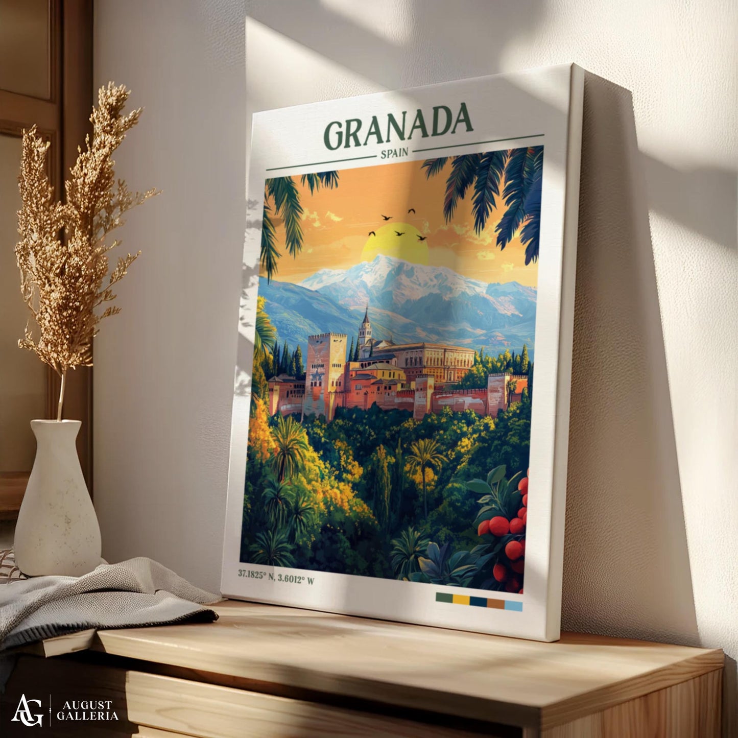 Granada Spain Retro Travel Print