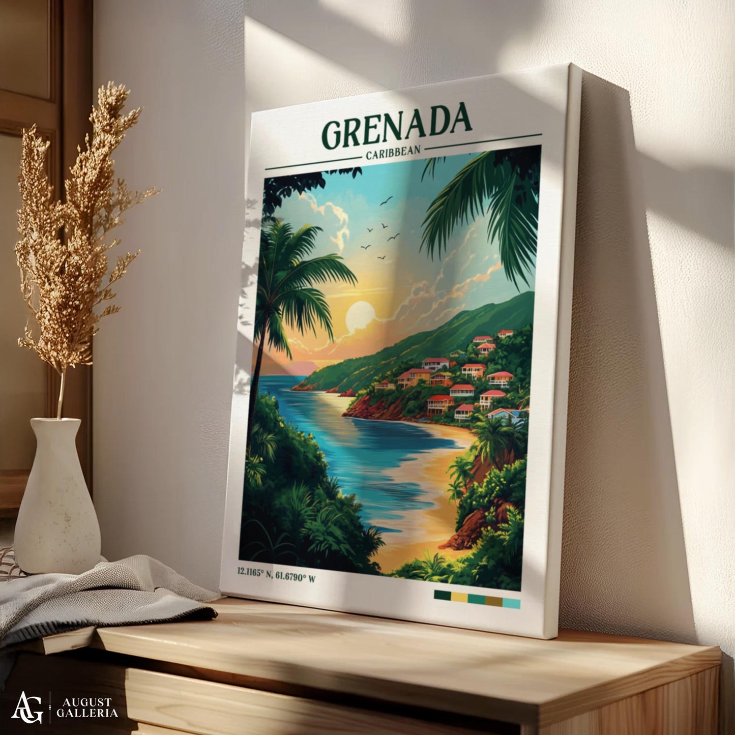 Grenada Caribbean Retro Travel Print