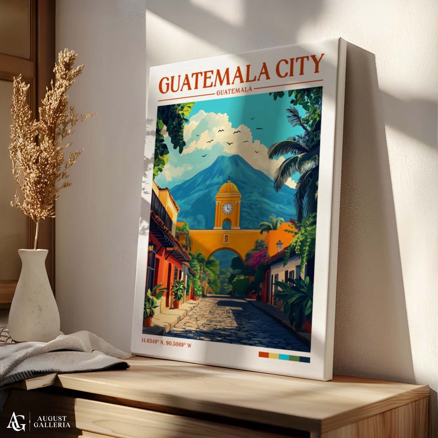 Guatemala City Retro Travel Print