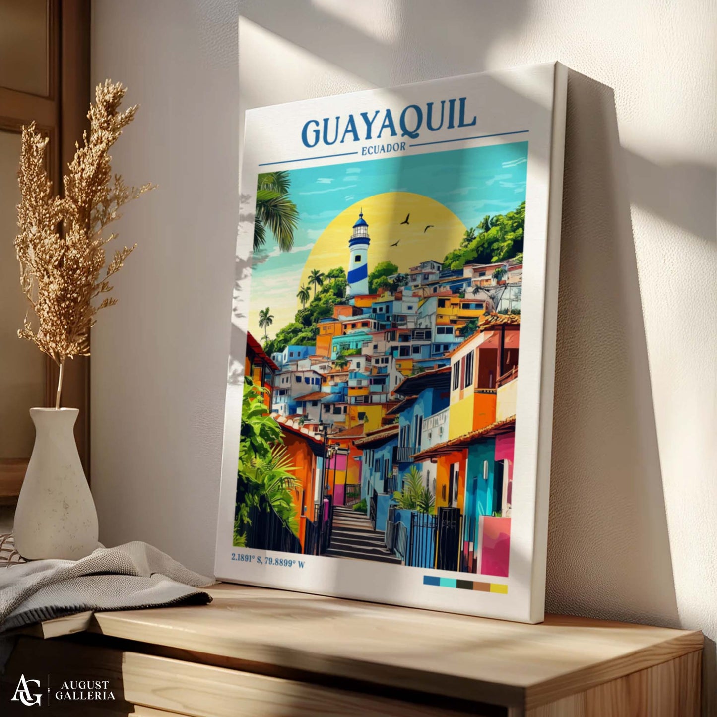 Guayaquil Ecuador Retro Travel Print