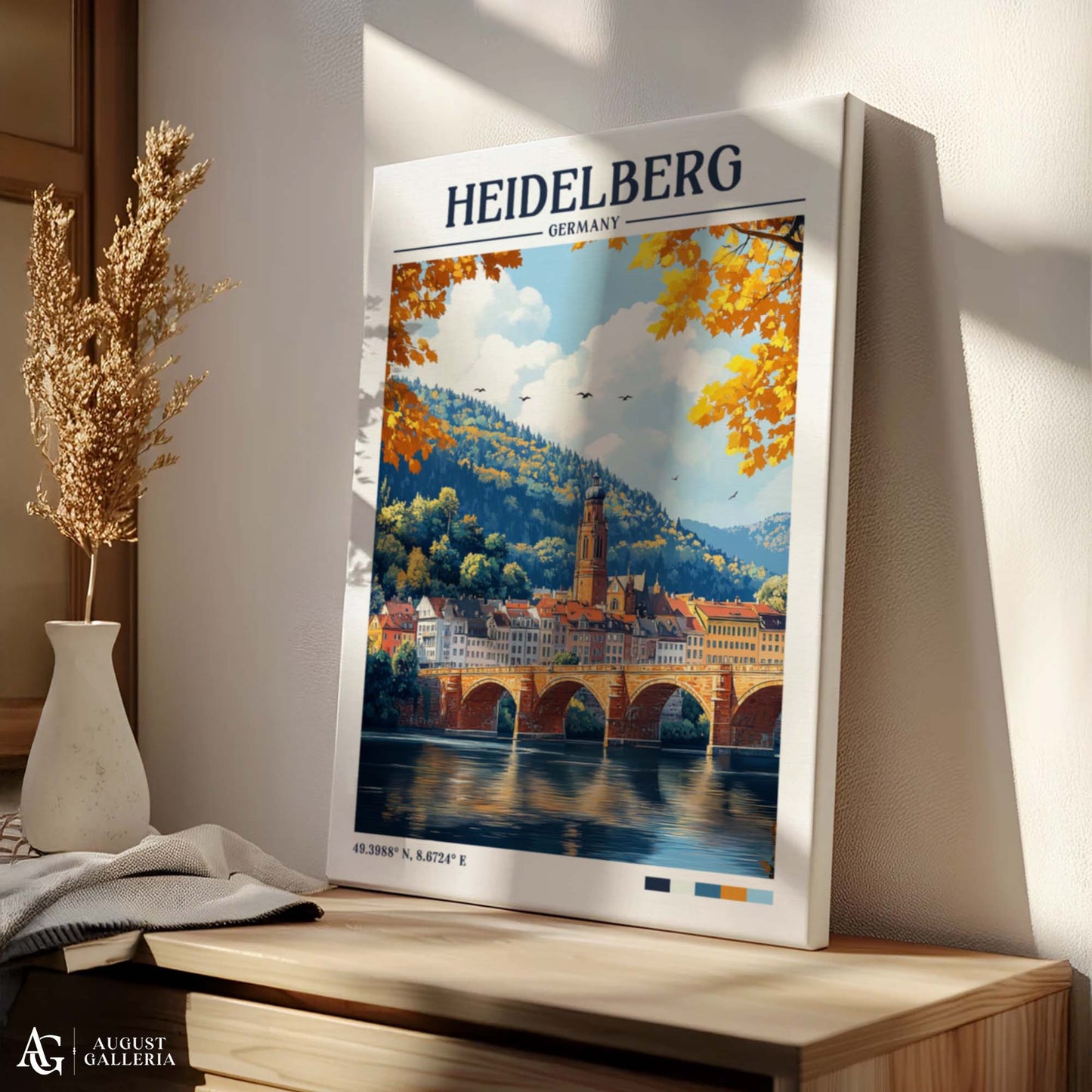 Heidelberg Germany Retro Travel Print