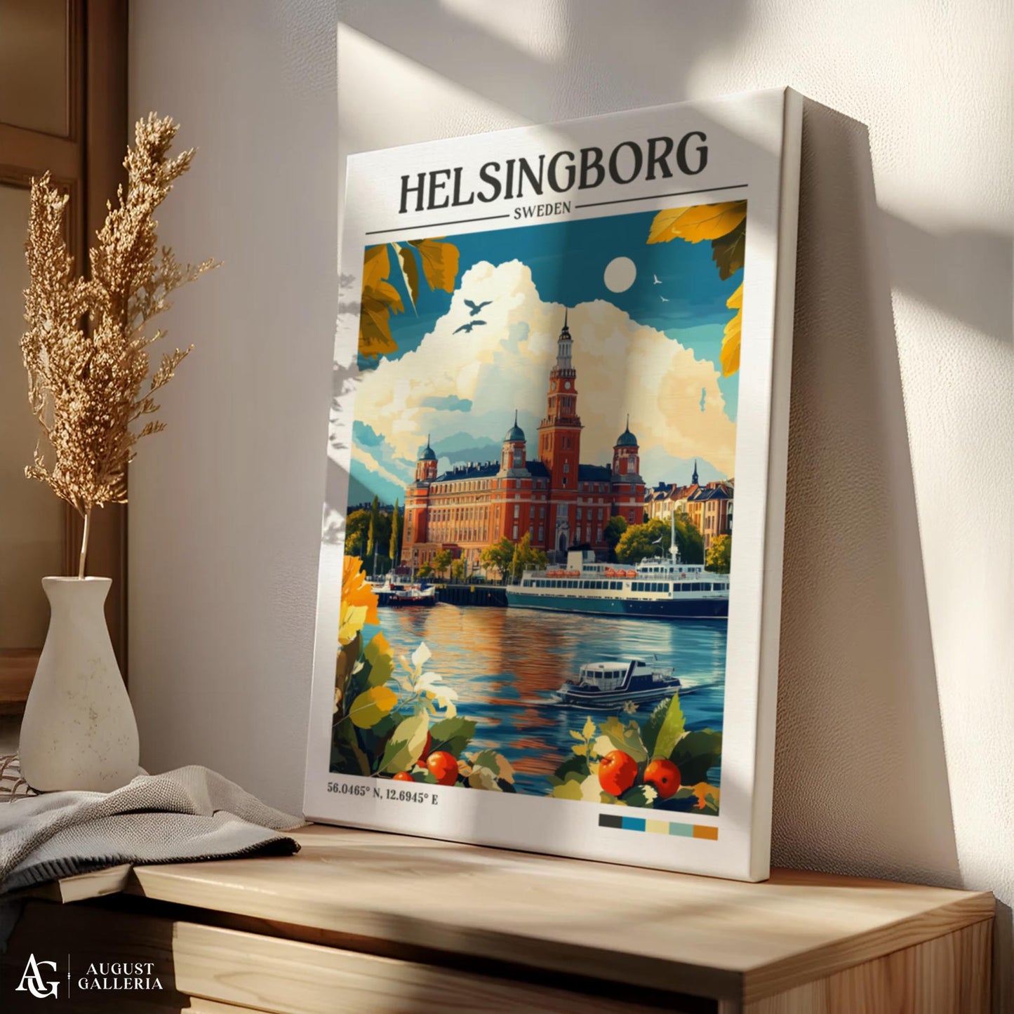 Helsingborg Sweden Retro Travel Print