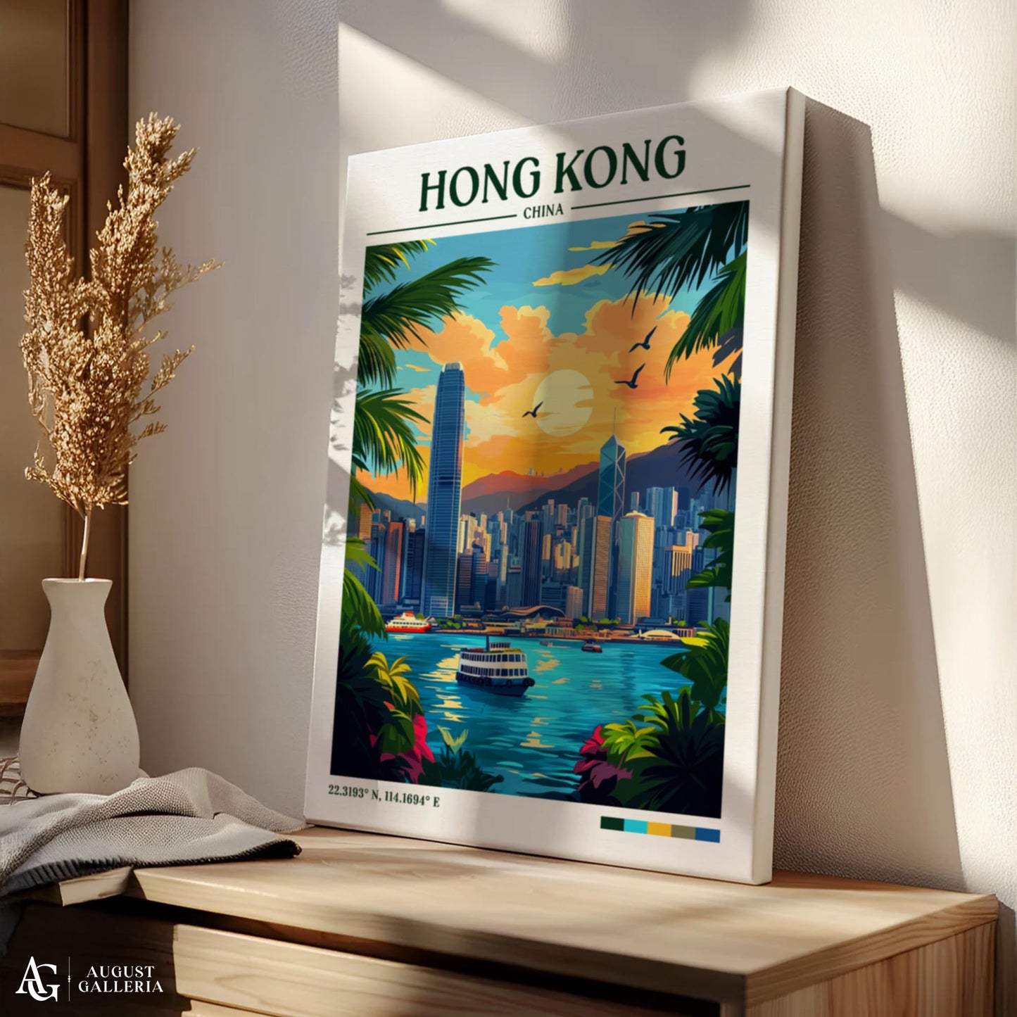 Hong Kong Retro Travel Print