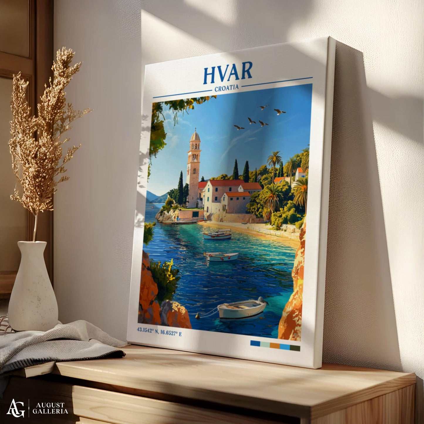 Hvar Croatia Retro Travel Print