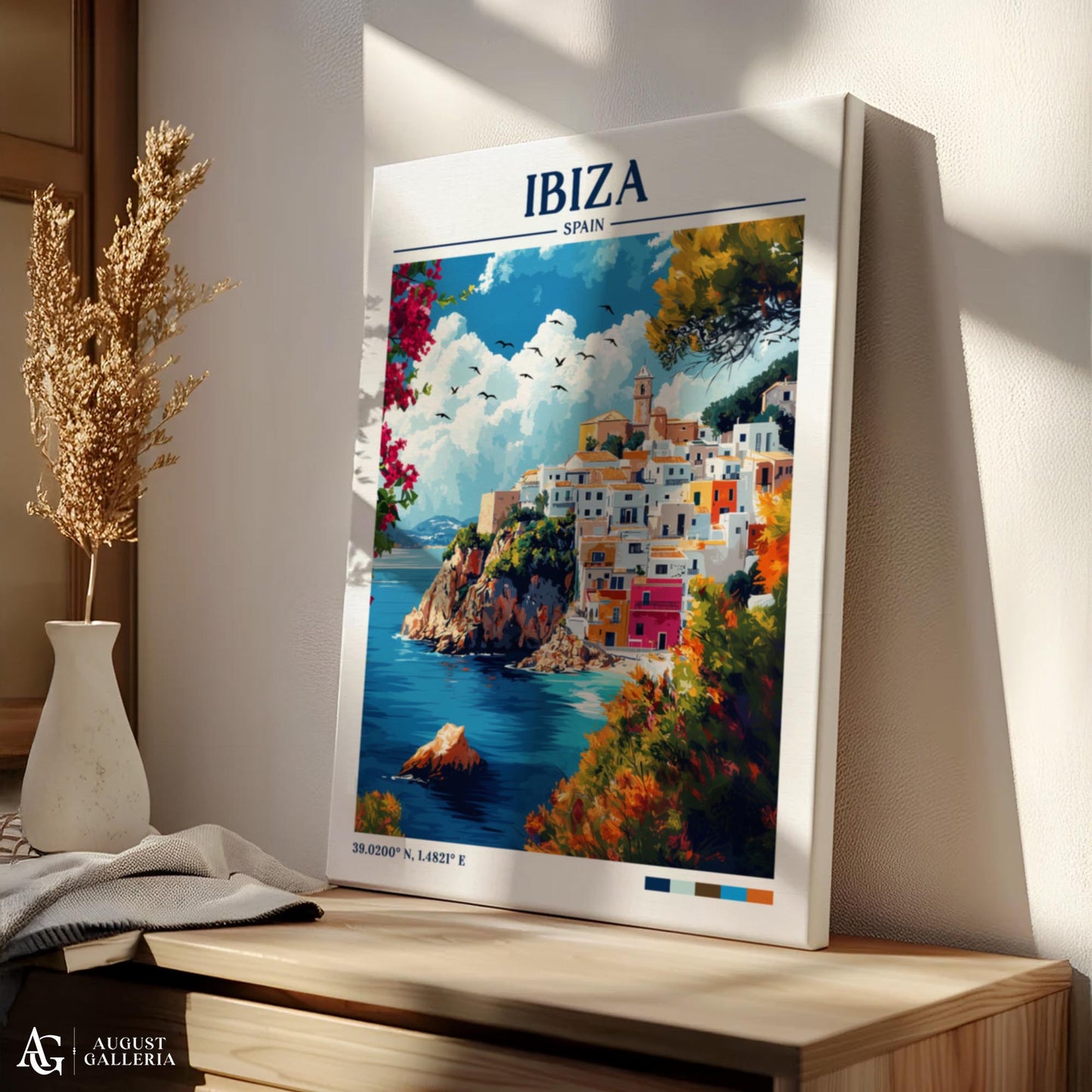 Ibiza Spain Retro Travel Print