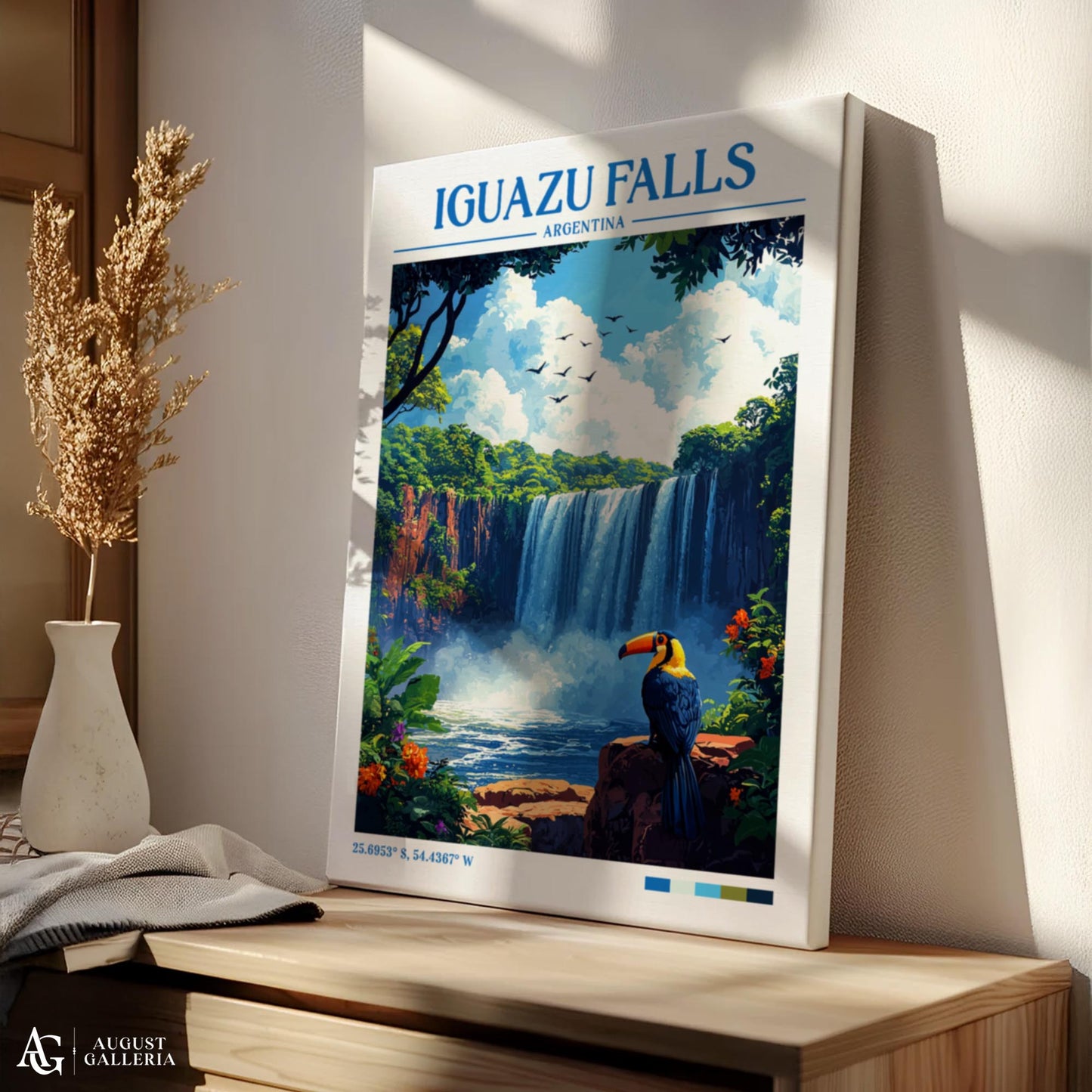 Iguazu Falls Retro Travel Print