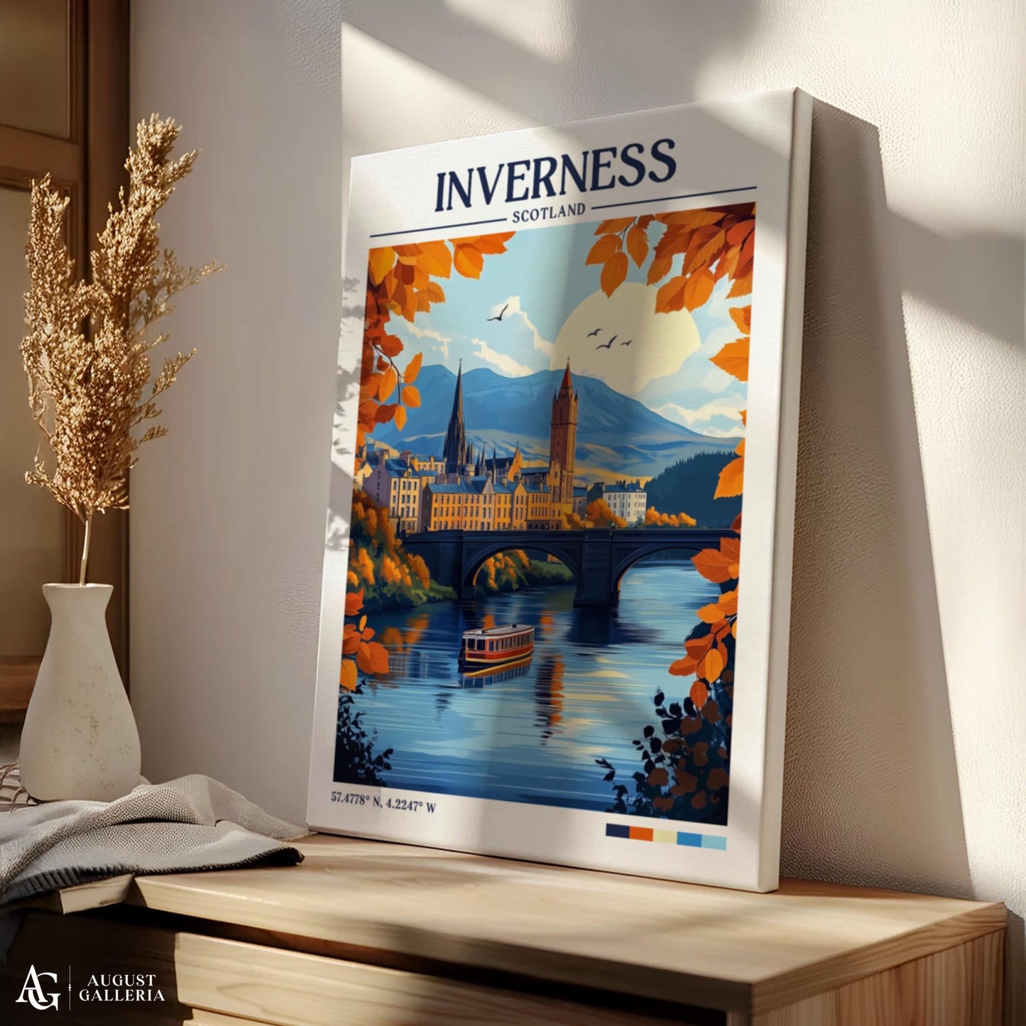 Inverness Scotland Retro Travel Print
