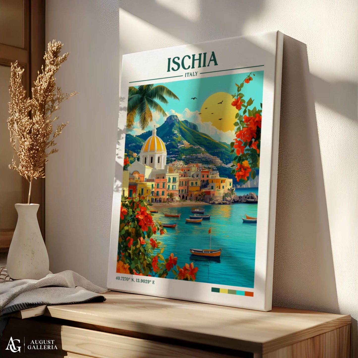 Ischia Italy Retro Travel Print