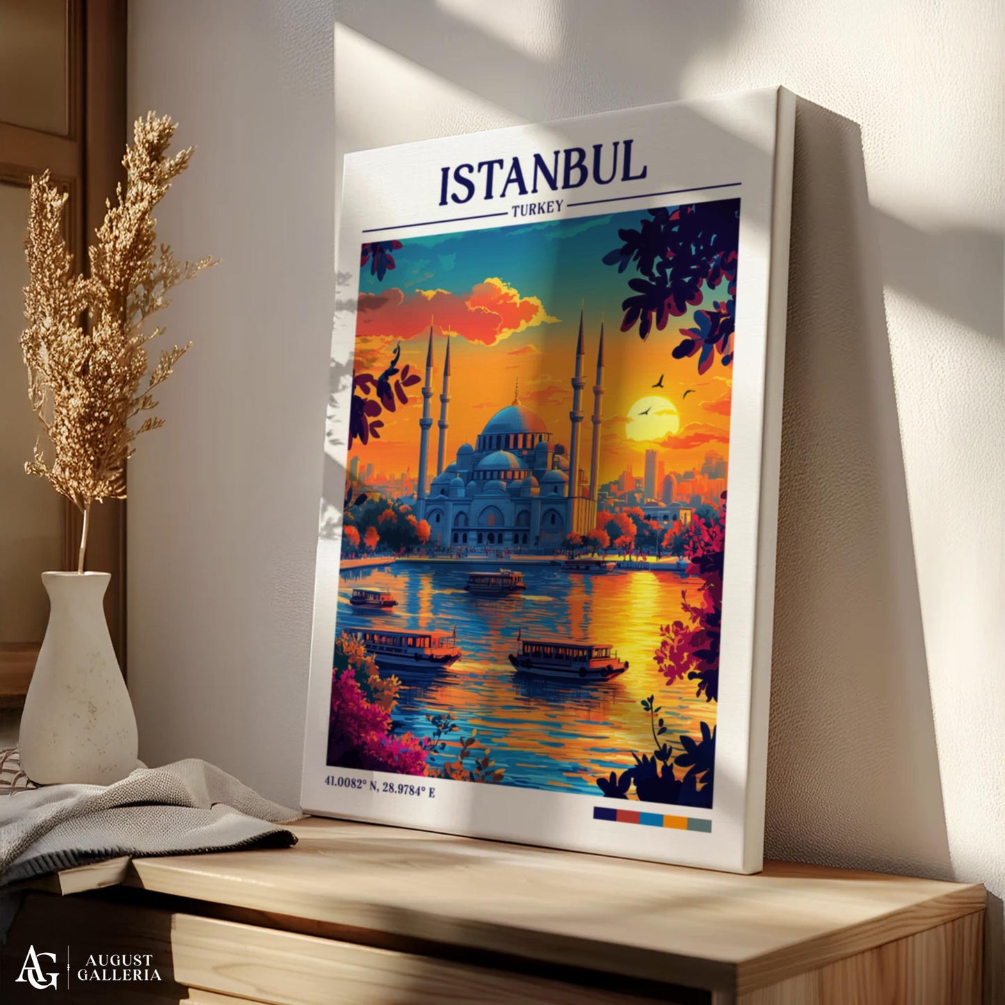 Istanbul Turkey Retro Travel Print