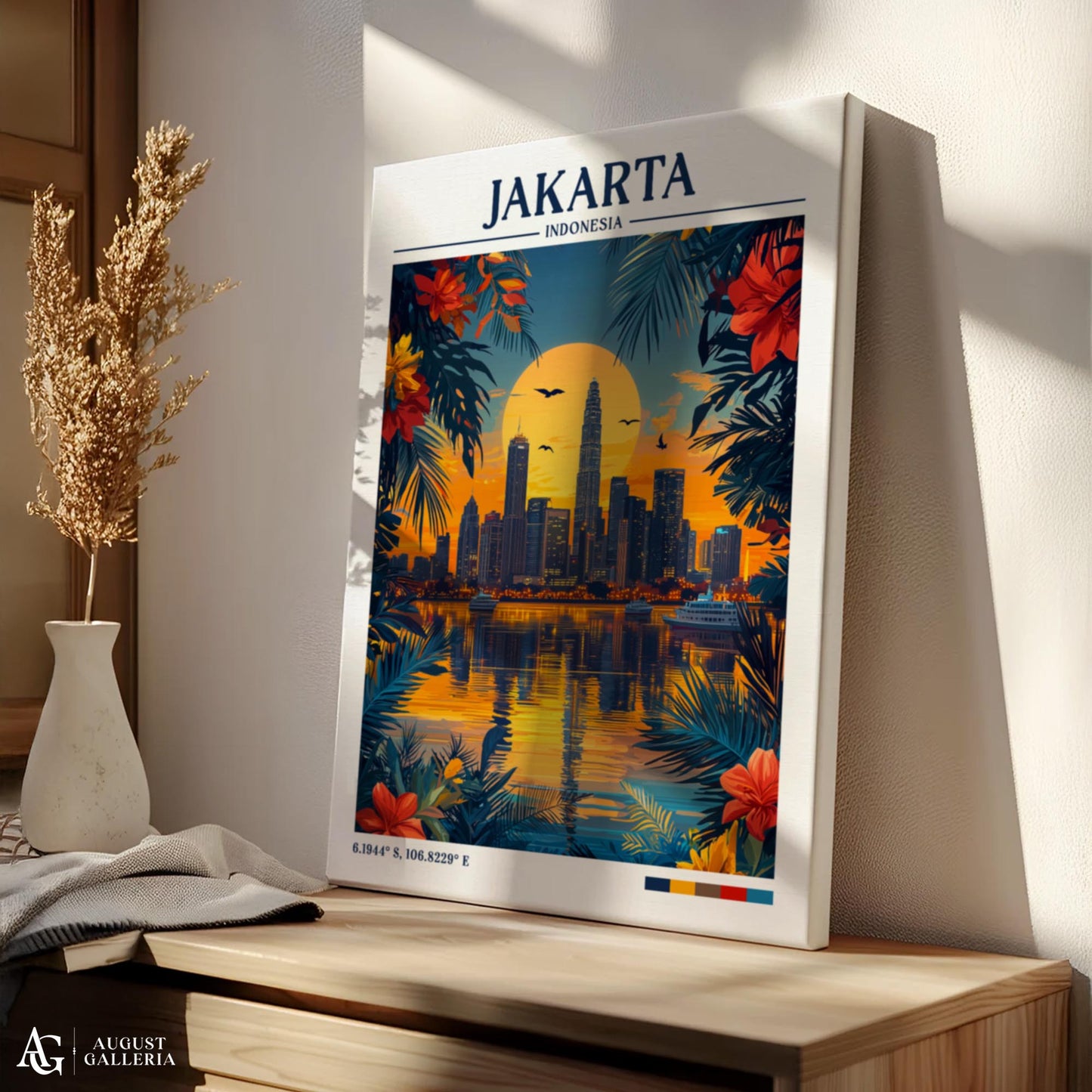 Jakarta Indonesia Retro Travel Print
