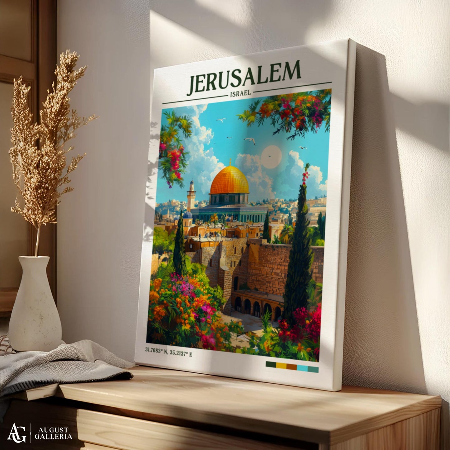 Jerusalem Retro Travel Print