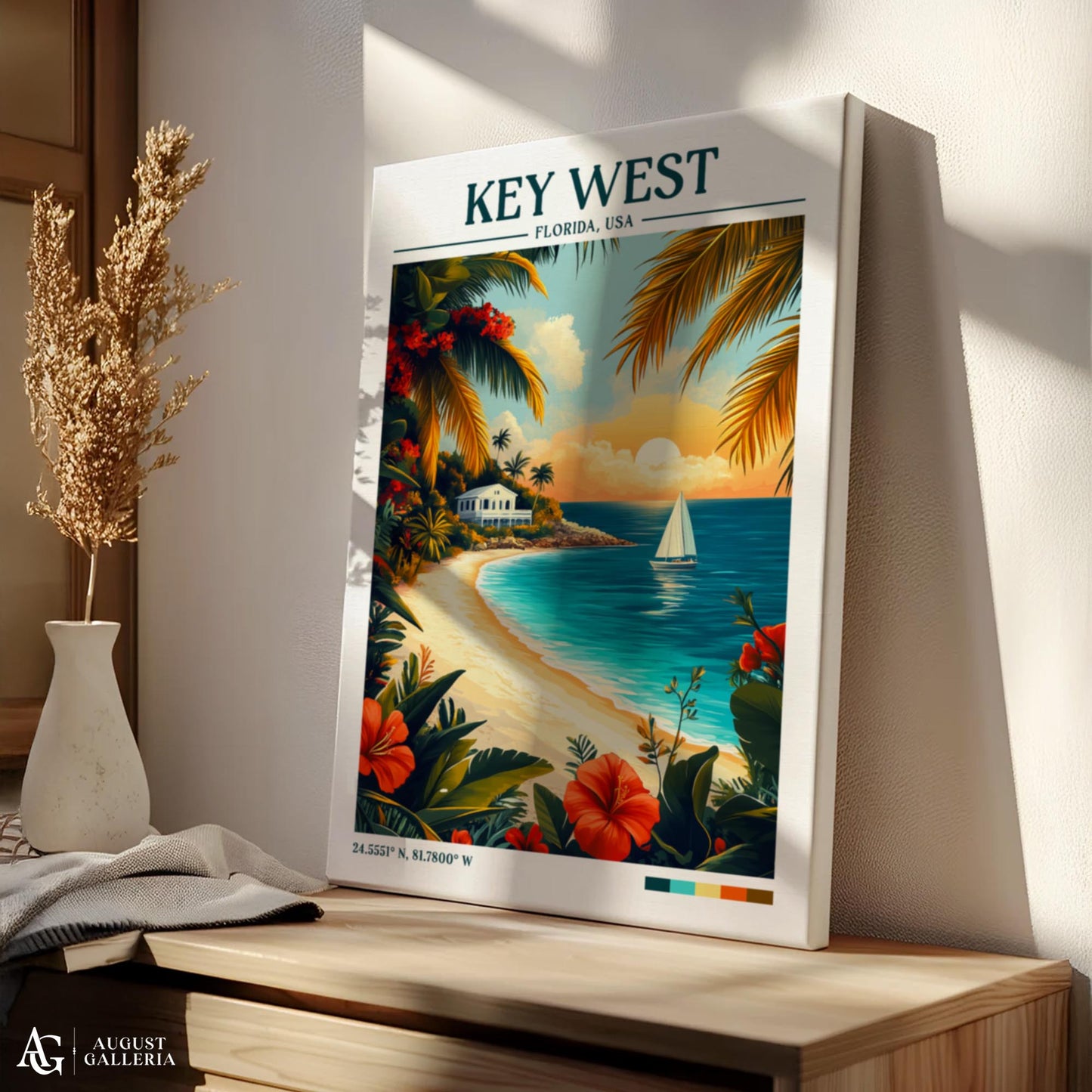 Key West Florida Retro Travel Print