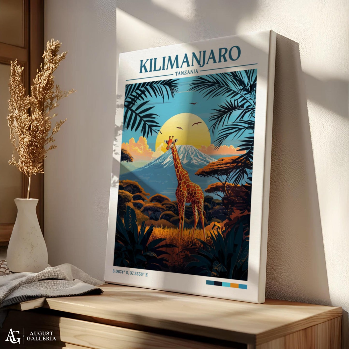 Kilimanjaro Tanzania Retro Travel Print