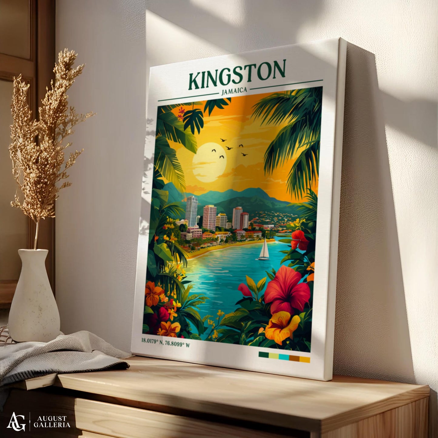 Kingston Jamaica Retro Travel Print