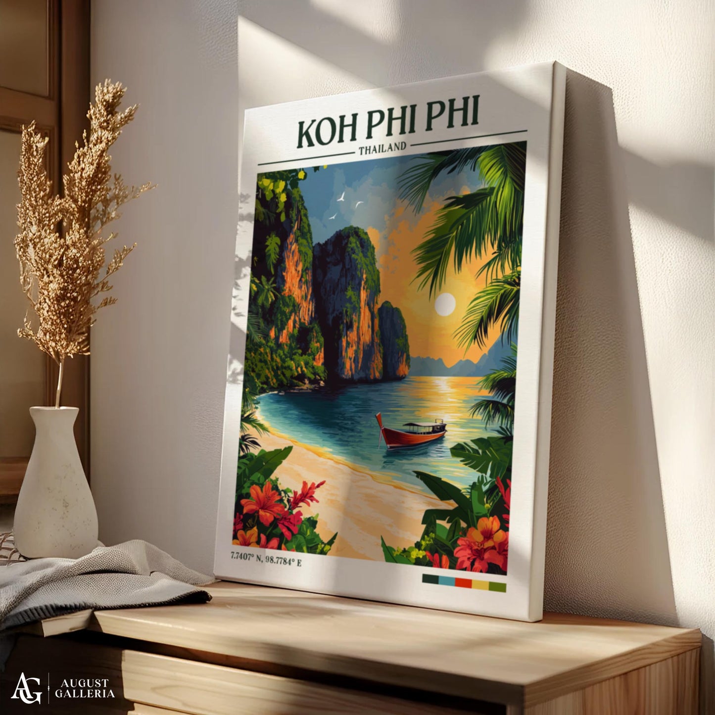 Koh Phi Phi Retro Travel Print