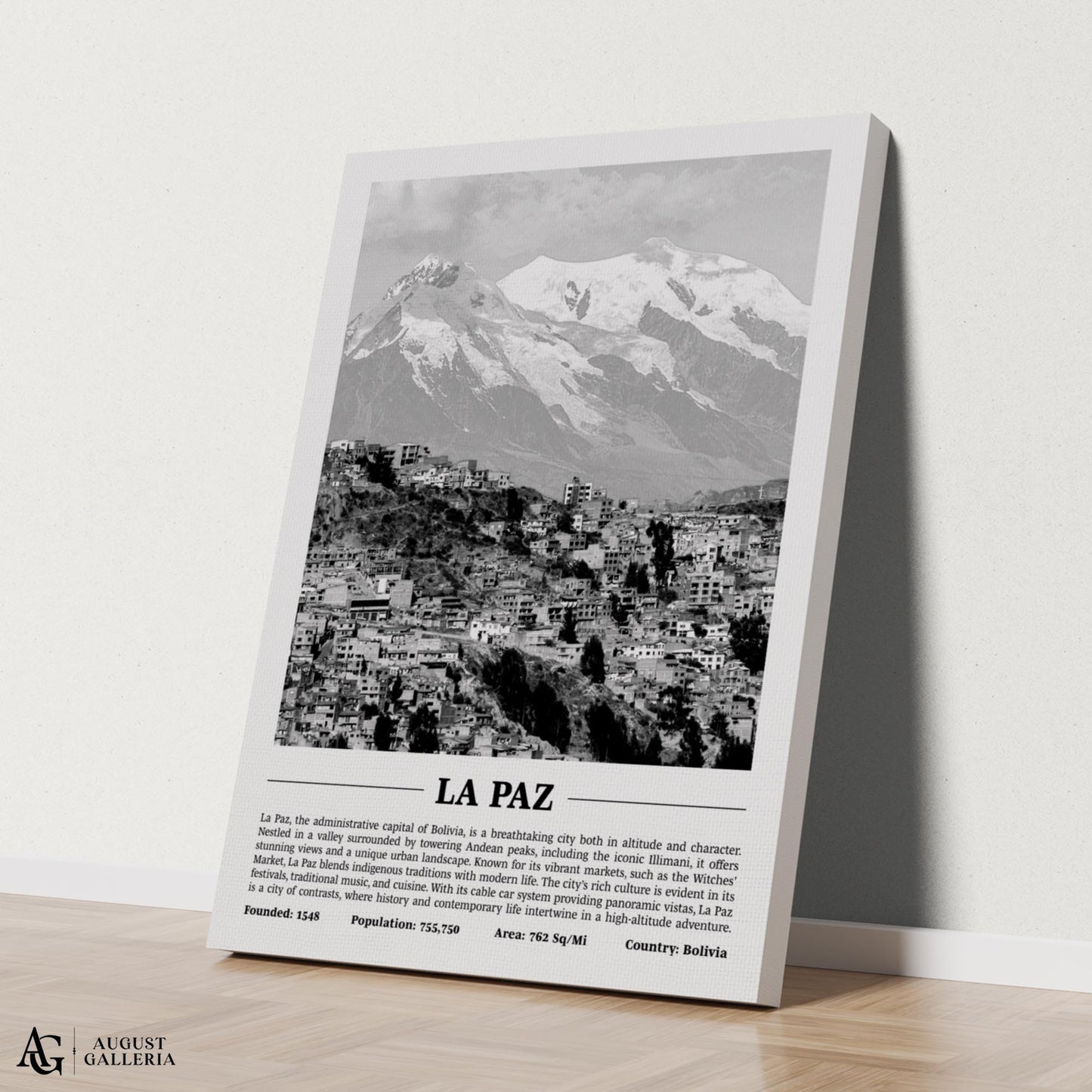 La Paz Black & White City Print