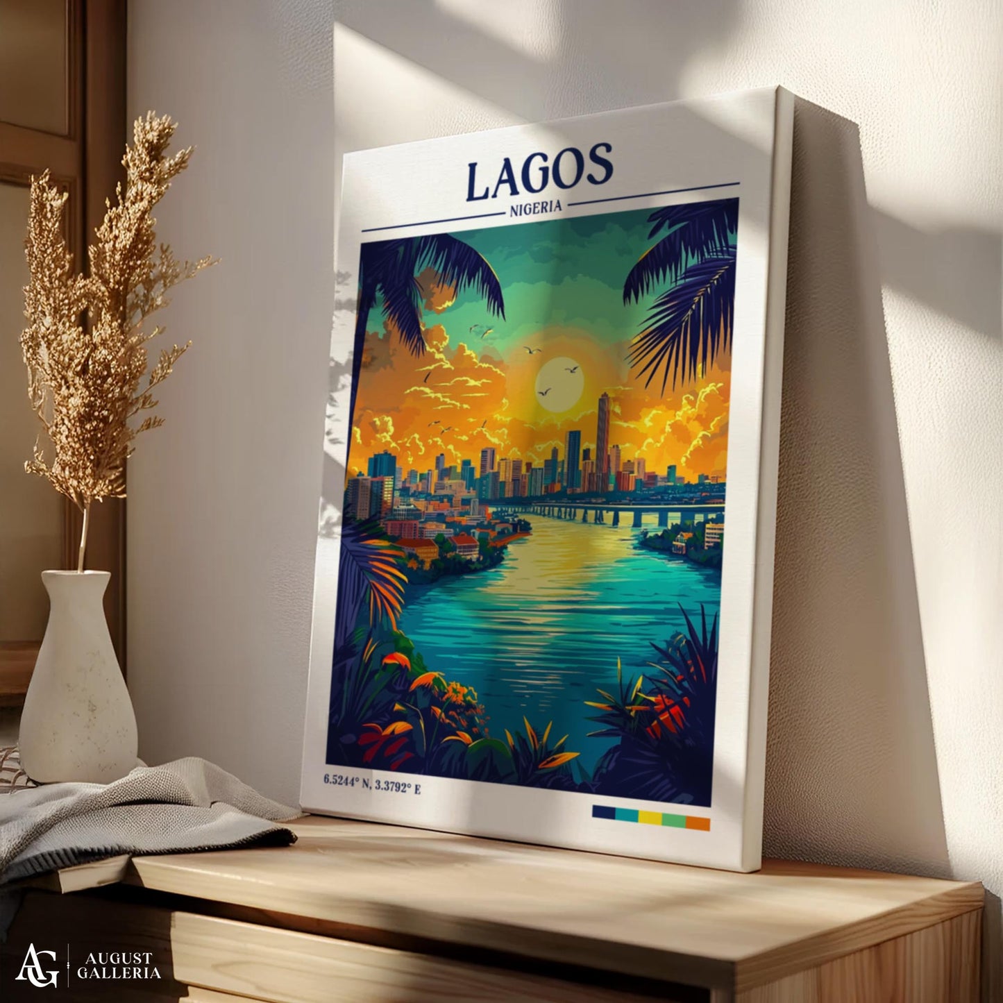 Lagos Nigeria Retro Travel Print