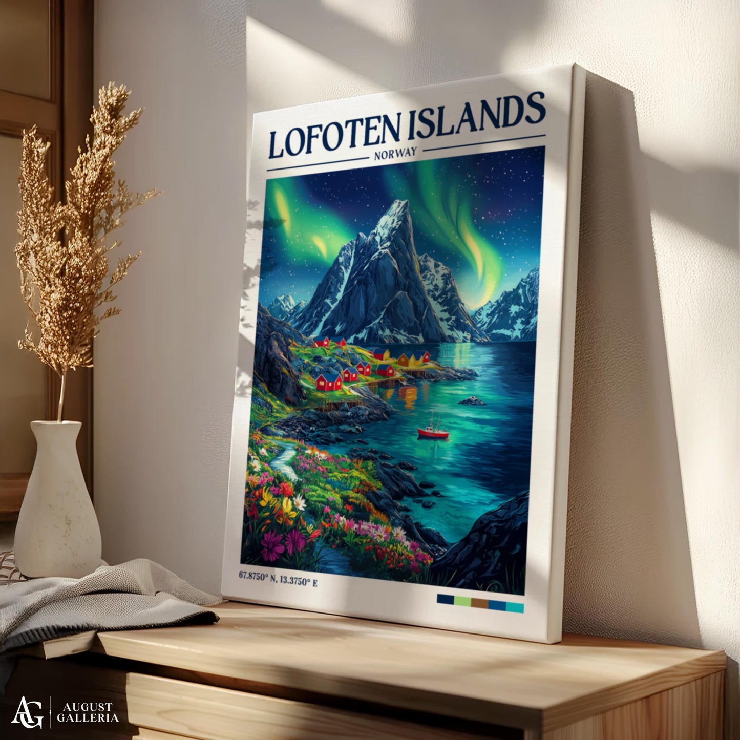 Lofoten Islands Retro Travel Print