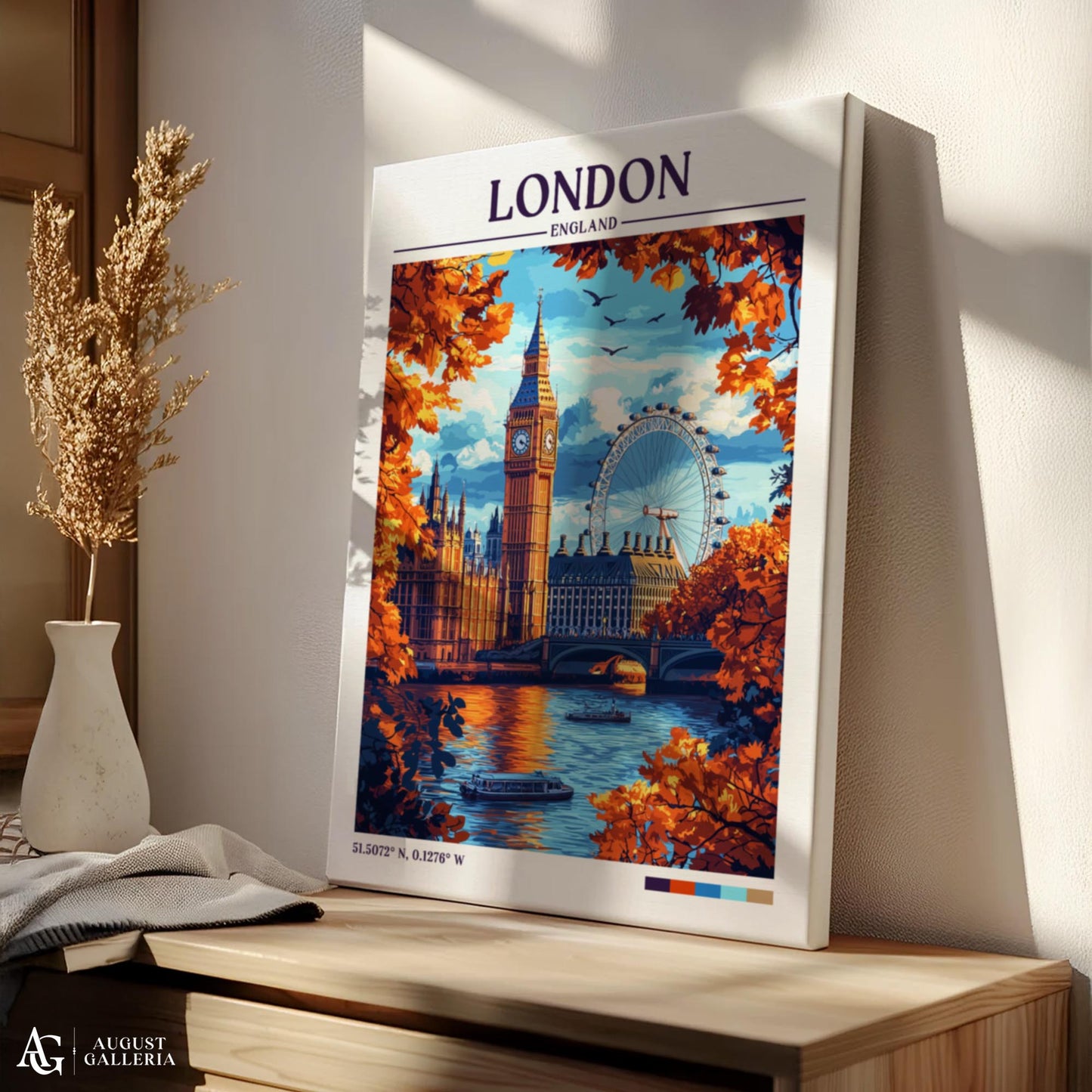 London England Retro Travel Print
