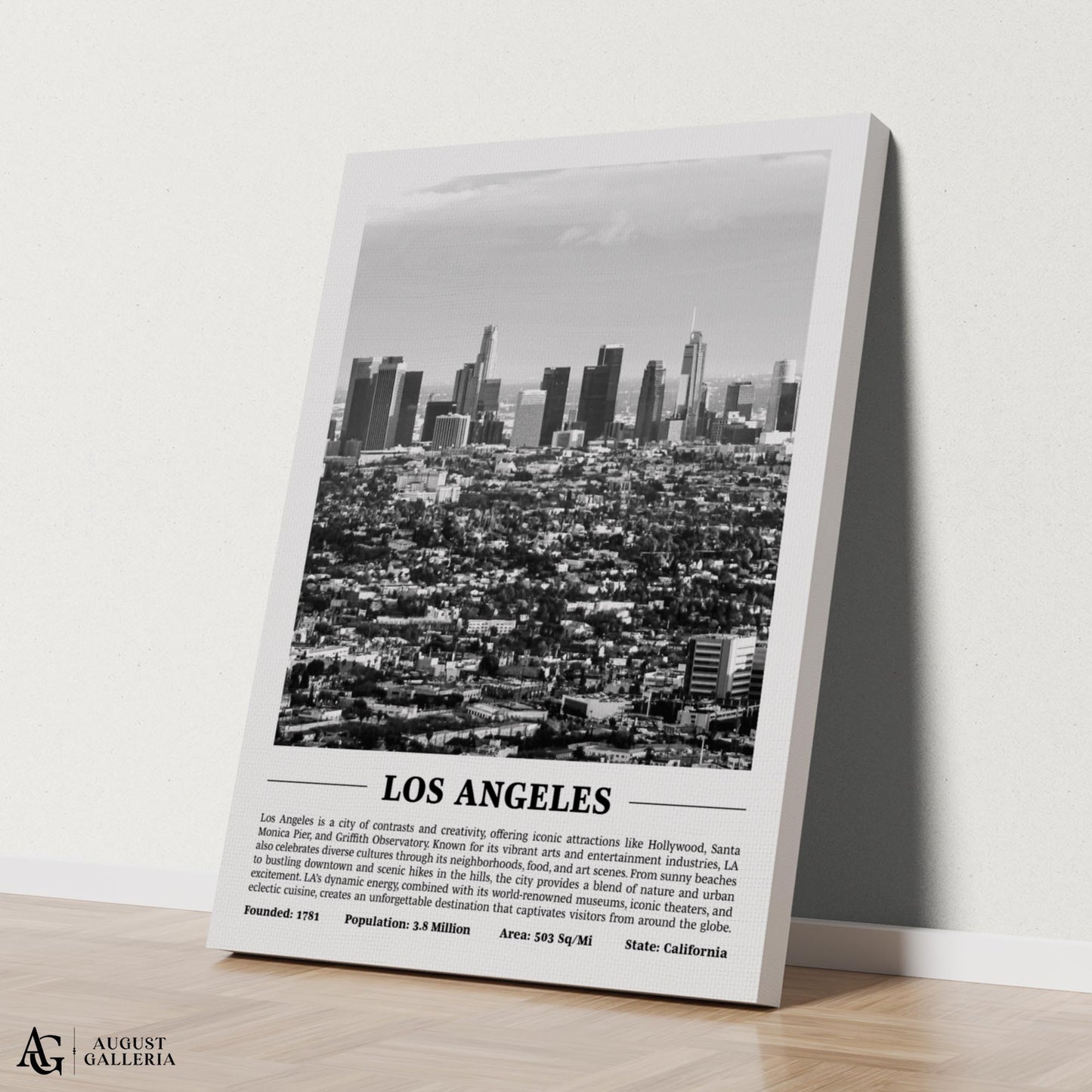 Los Angeles Black & White City Print