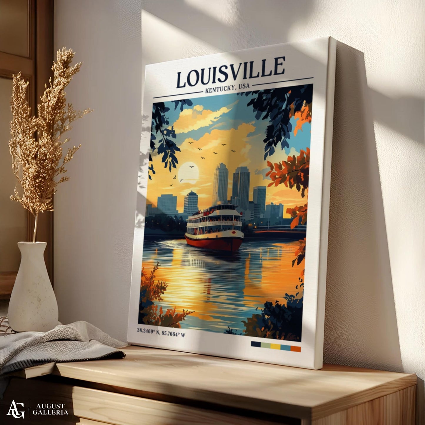 Louisville Kentucky Retro Travel Print