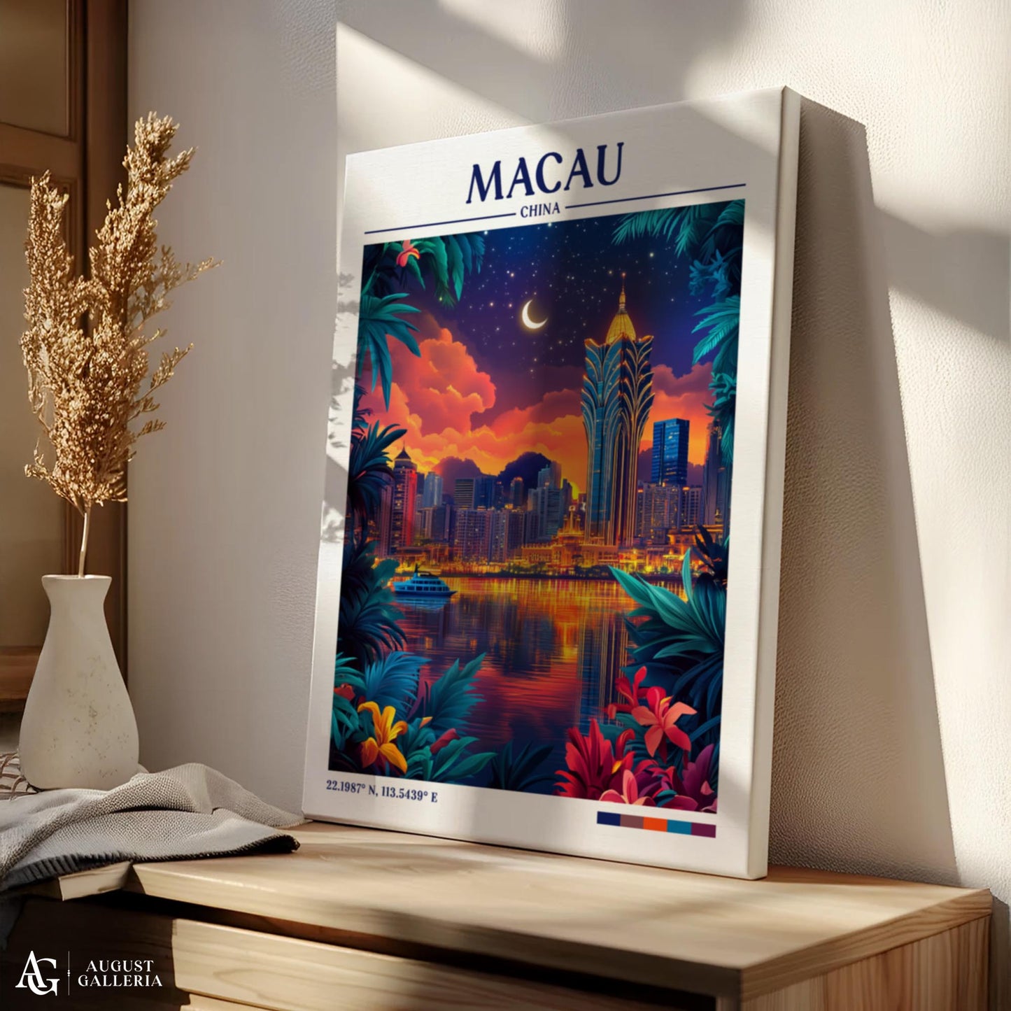 Macau China Retro Travel Print