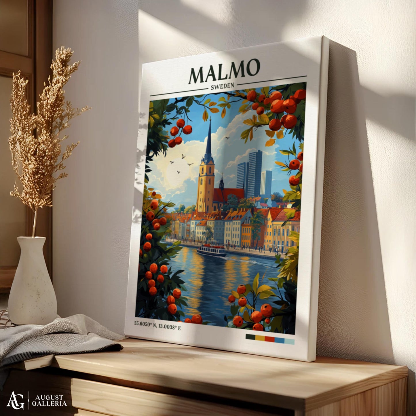 Malmö Sweden Retro Travel Print