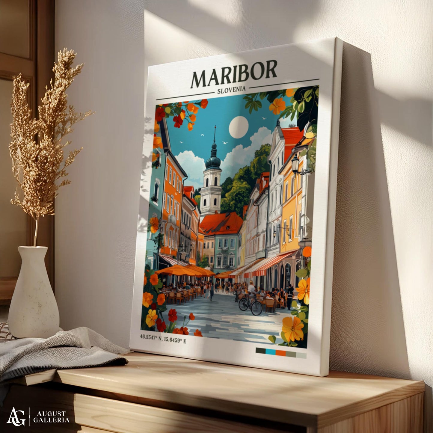 Maribor Slovenia Retro Travel Print