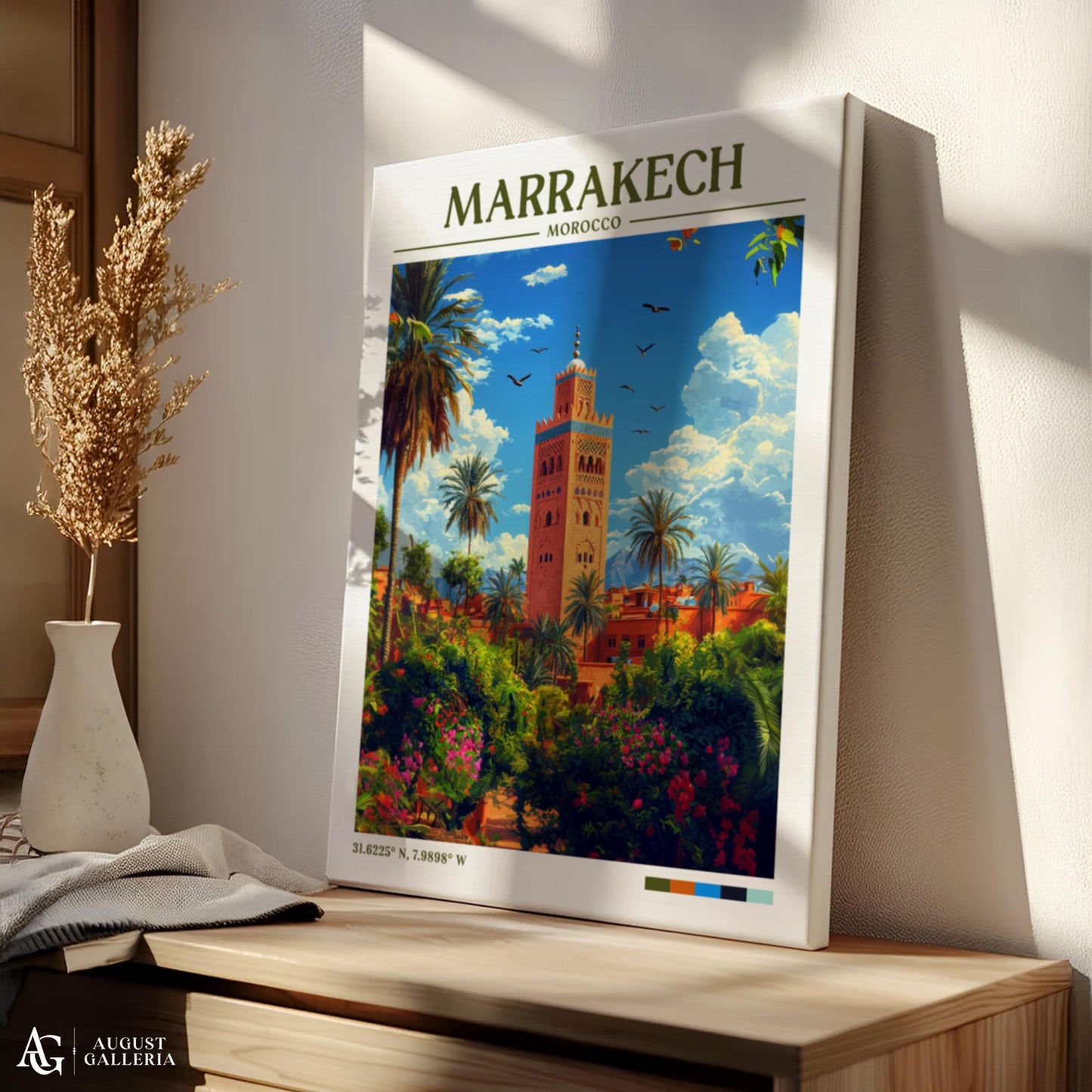 Marrakech Morocco Retro Travel Print
