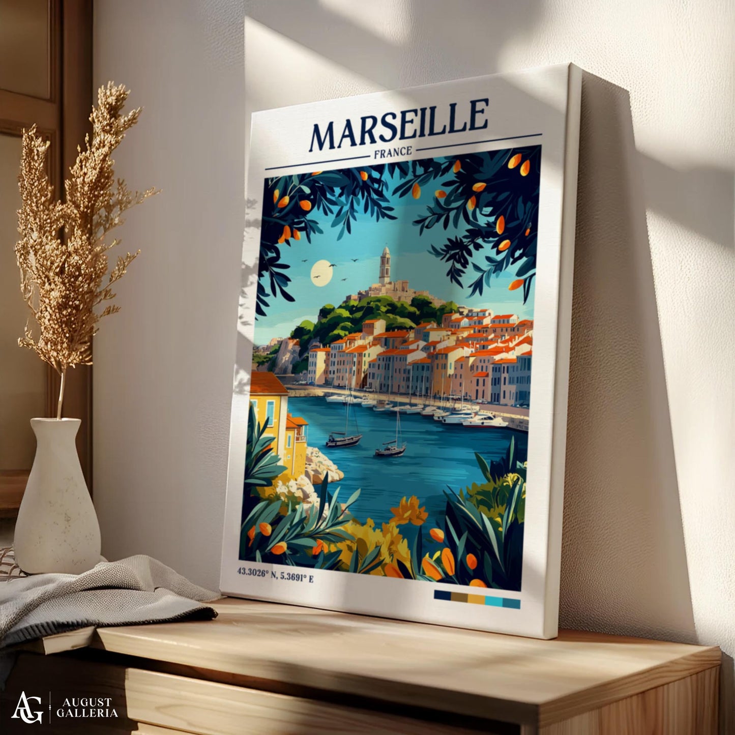 Marseille France Retro Travel Print