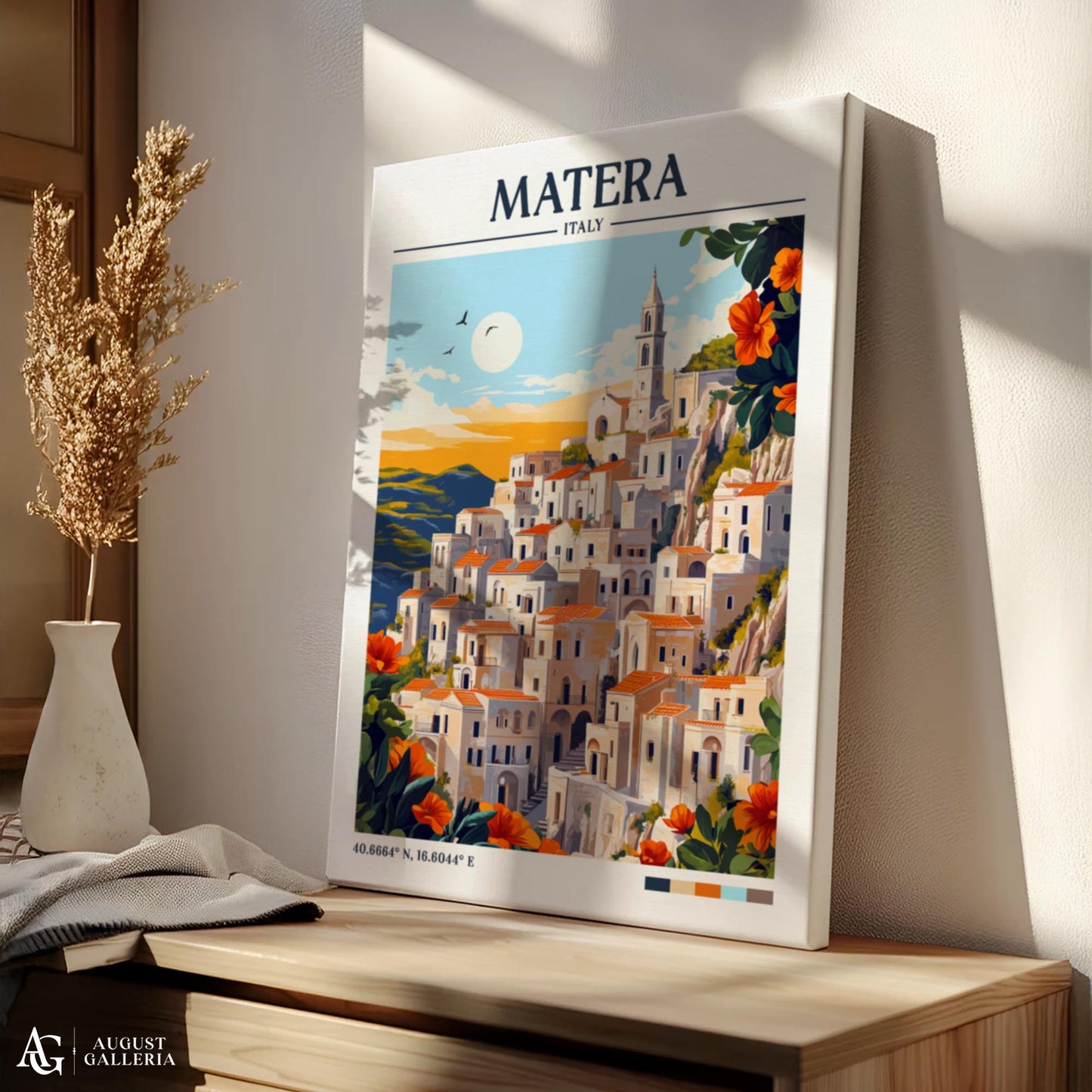 Matera Italy Retro Travel Print