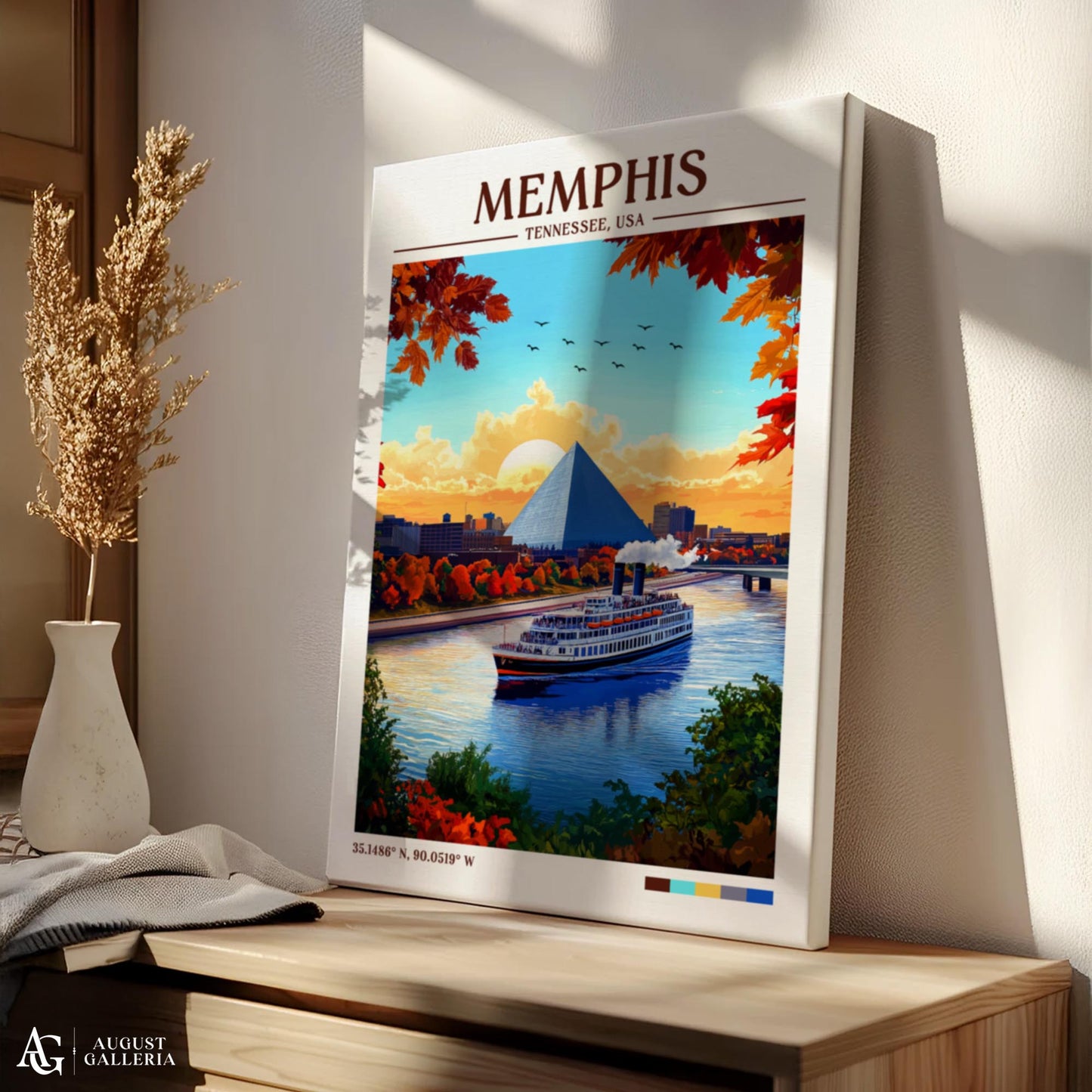 Memphis Tennessee Retro Travel Print