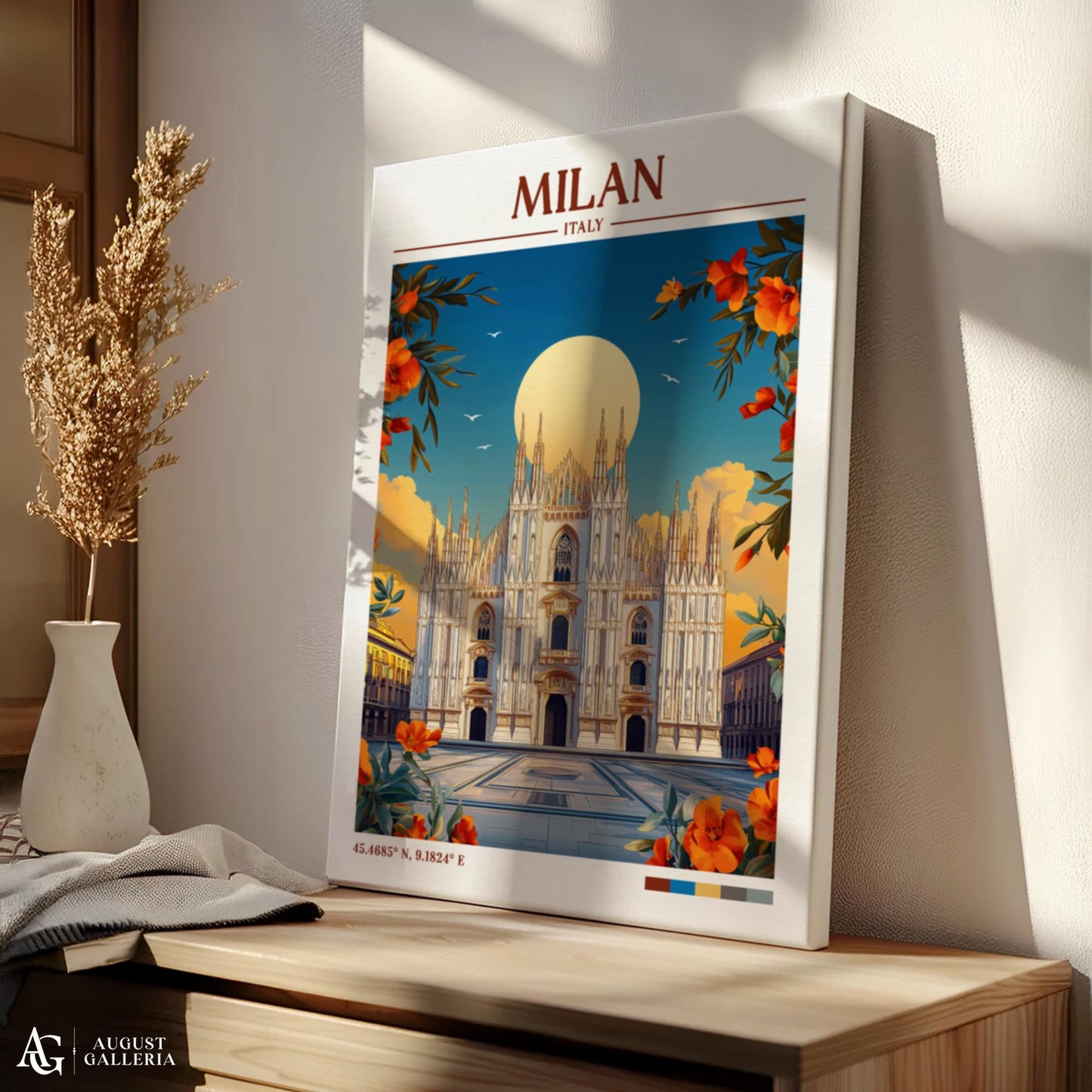 Milan Italy Retro Travel Print