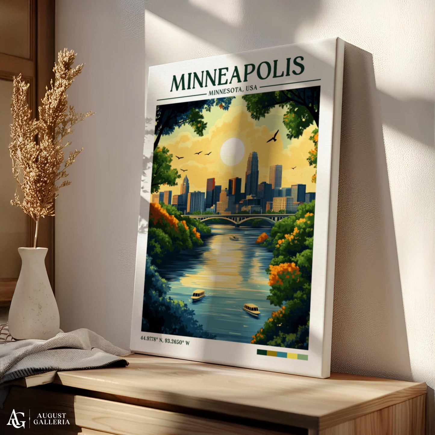 Minneapolis Minnesota Retro Travel Print