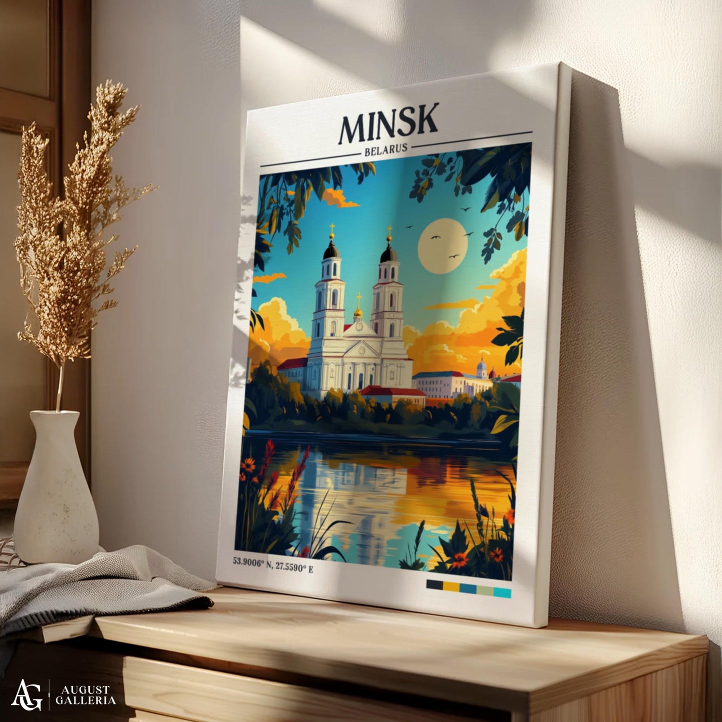 Minsk Belarus Retro Travel Print