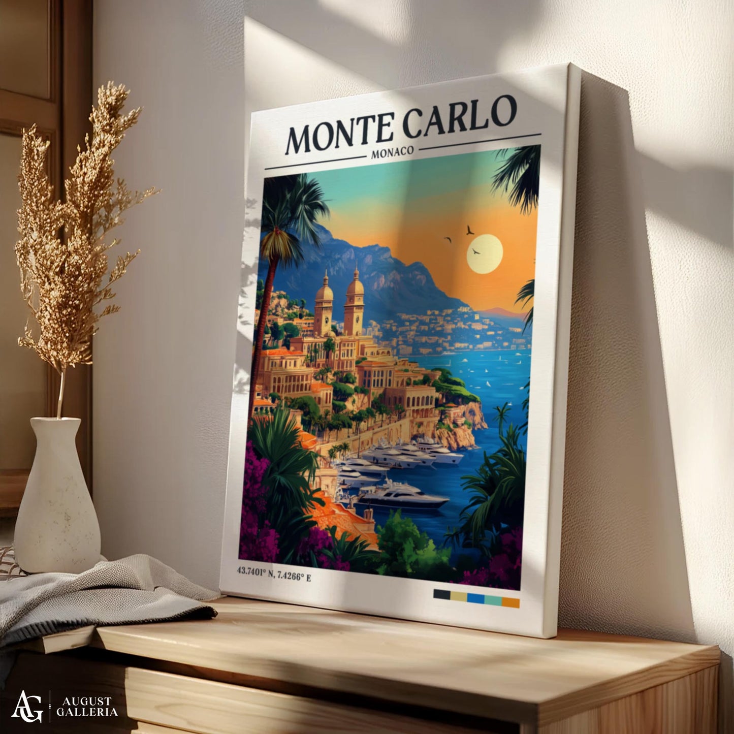 Monte Carlo Retro Travel Print