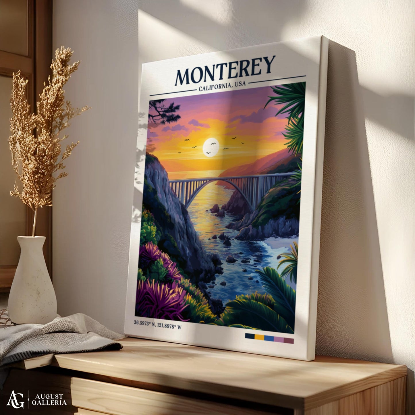 Monterey California Retro Travel Print