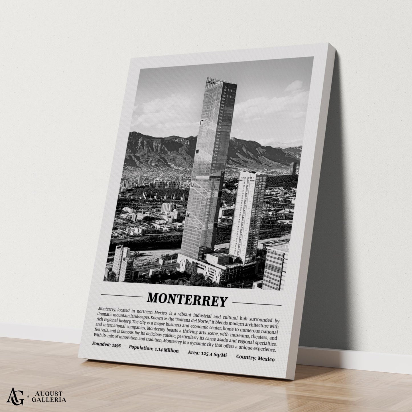 Monterrey Black & White City Print