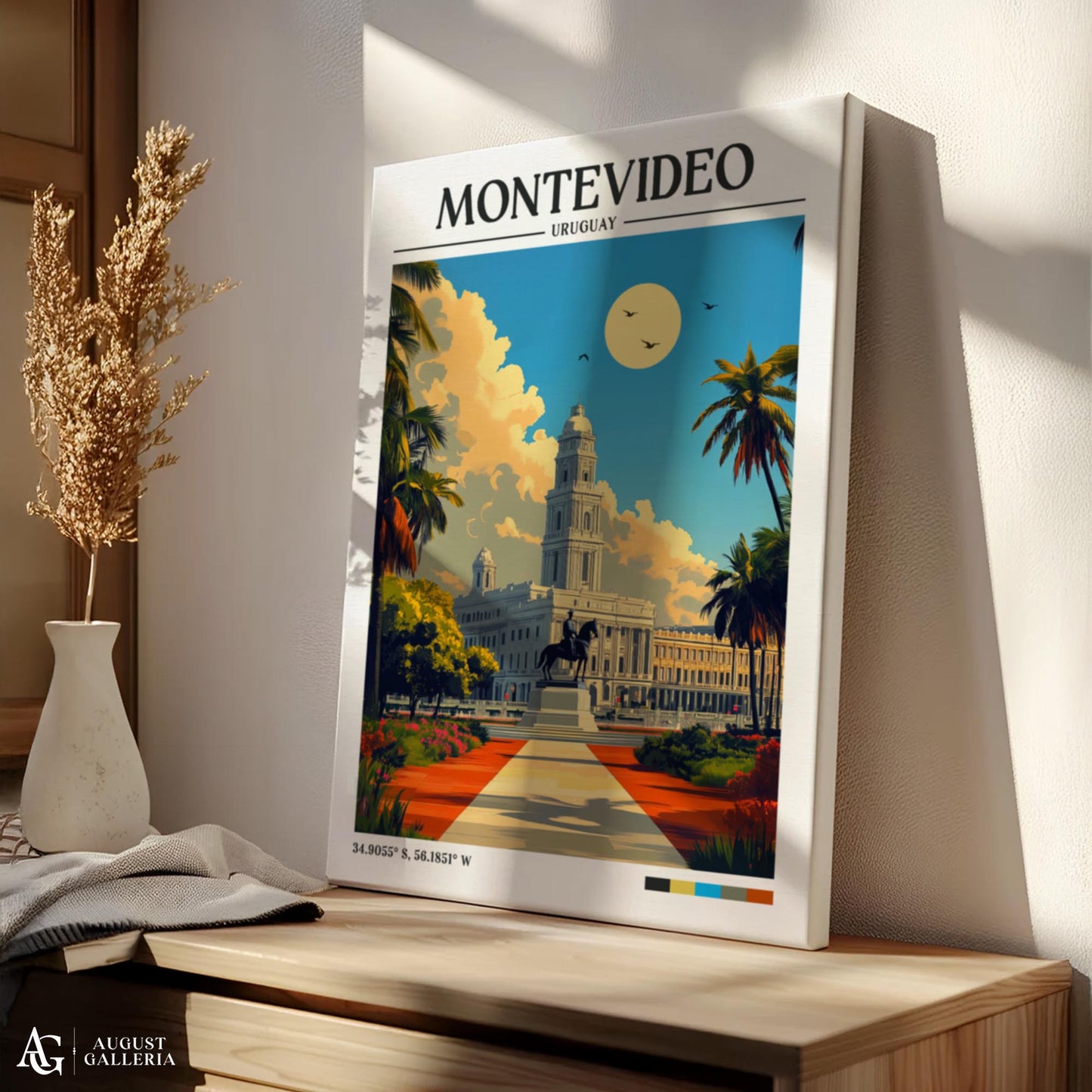 Montevideo Uruguay Retro Travel Print