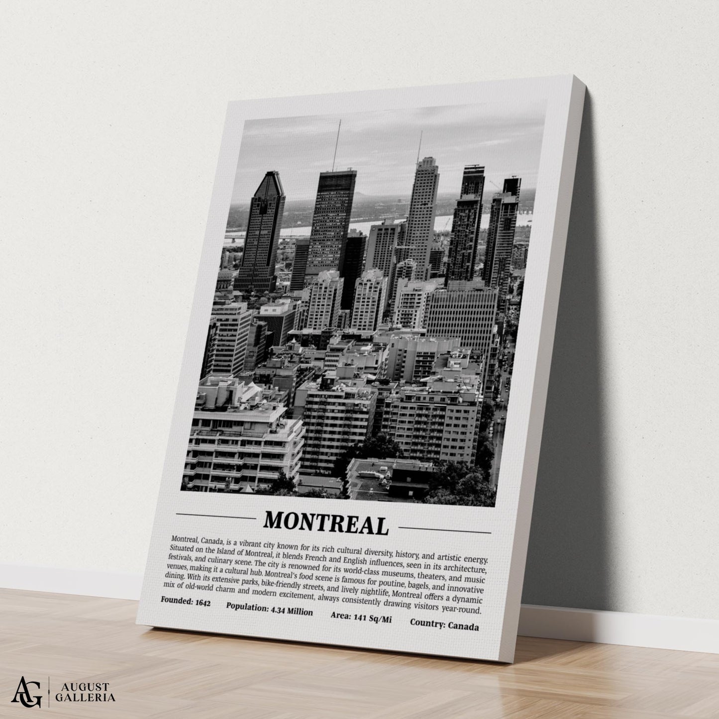 Montreal Black & White City Print