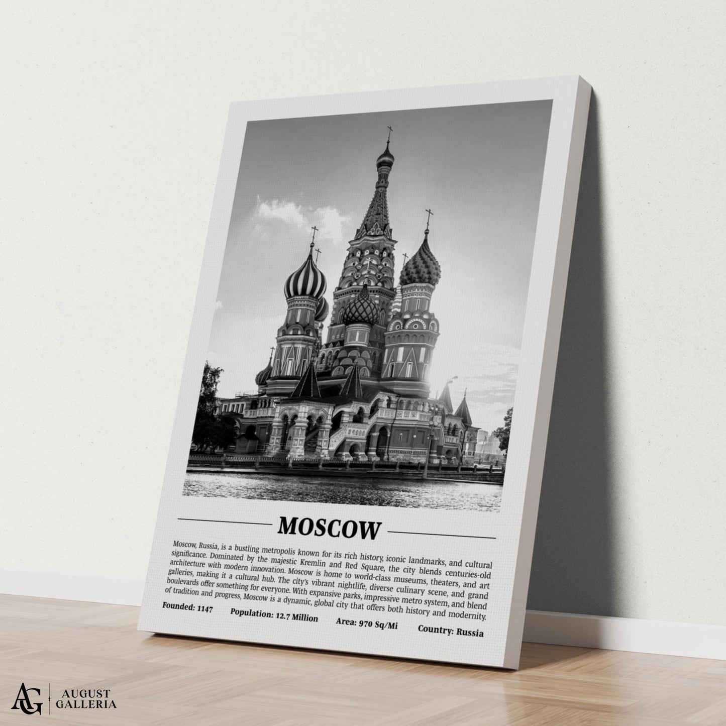 Moscow Black & White City Print