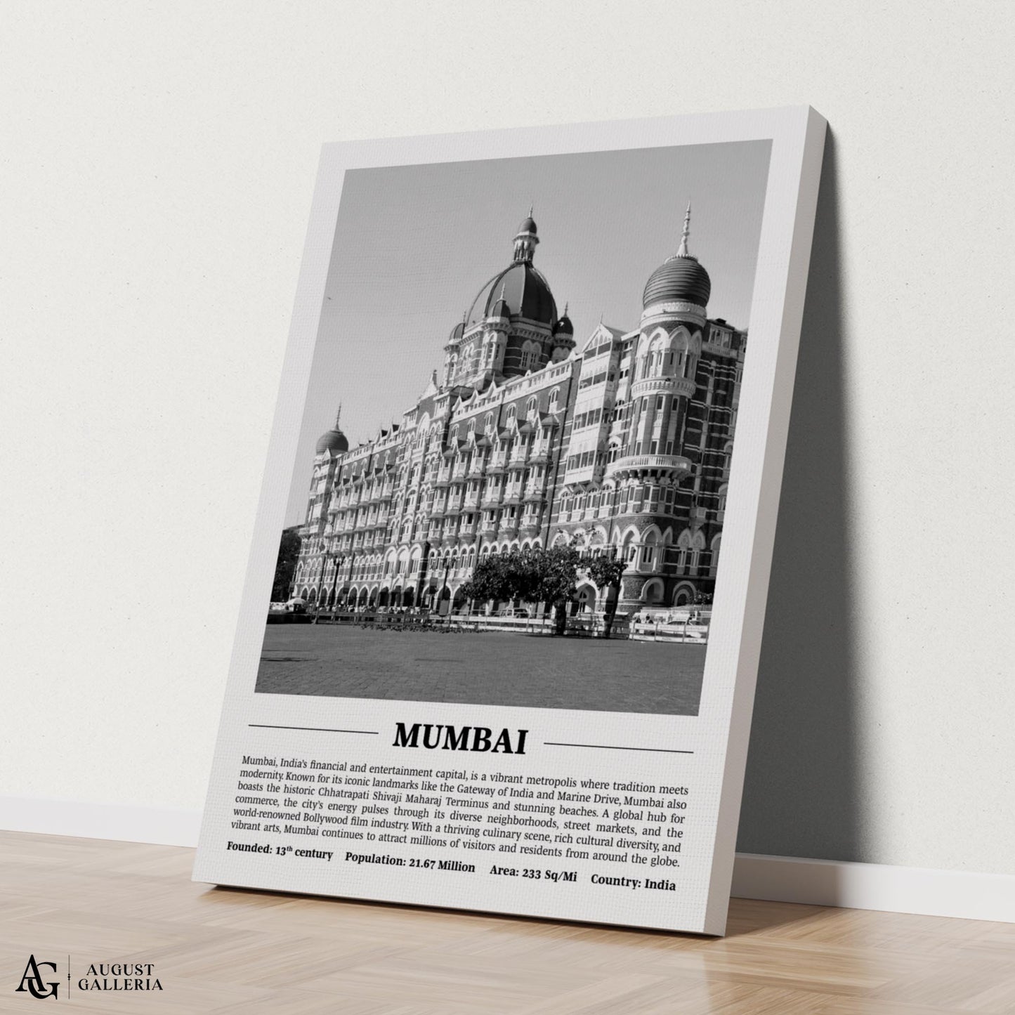 Mumbai Black & White City Print