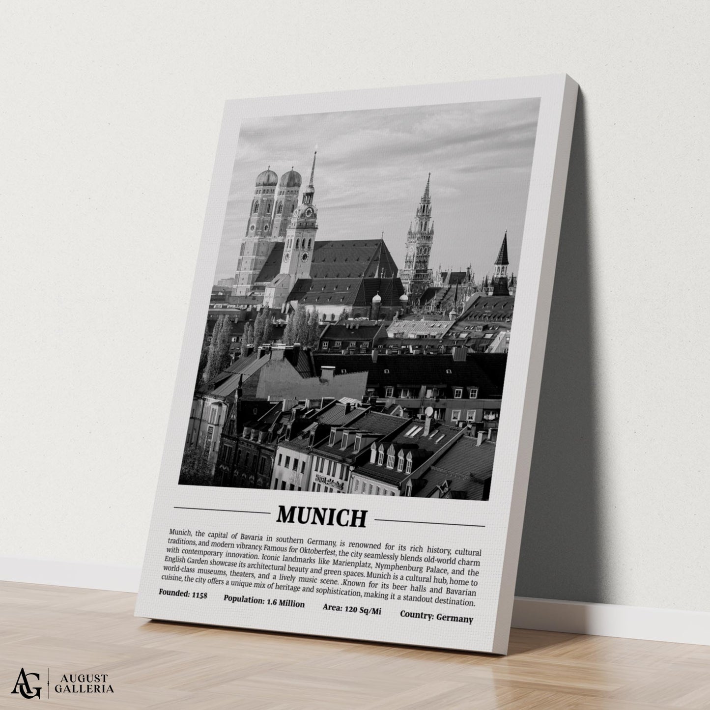 Munich Black & White City Print