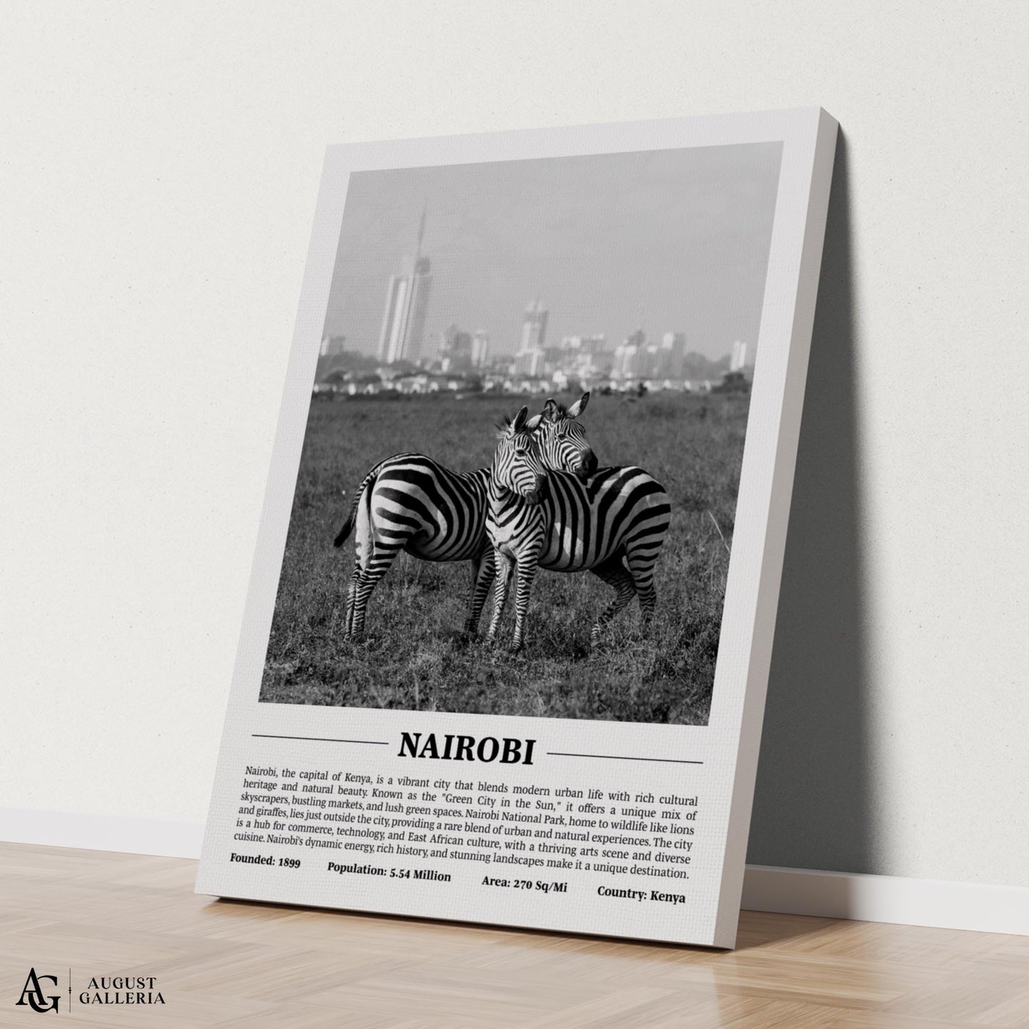 Nairobi Black & White City Print