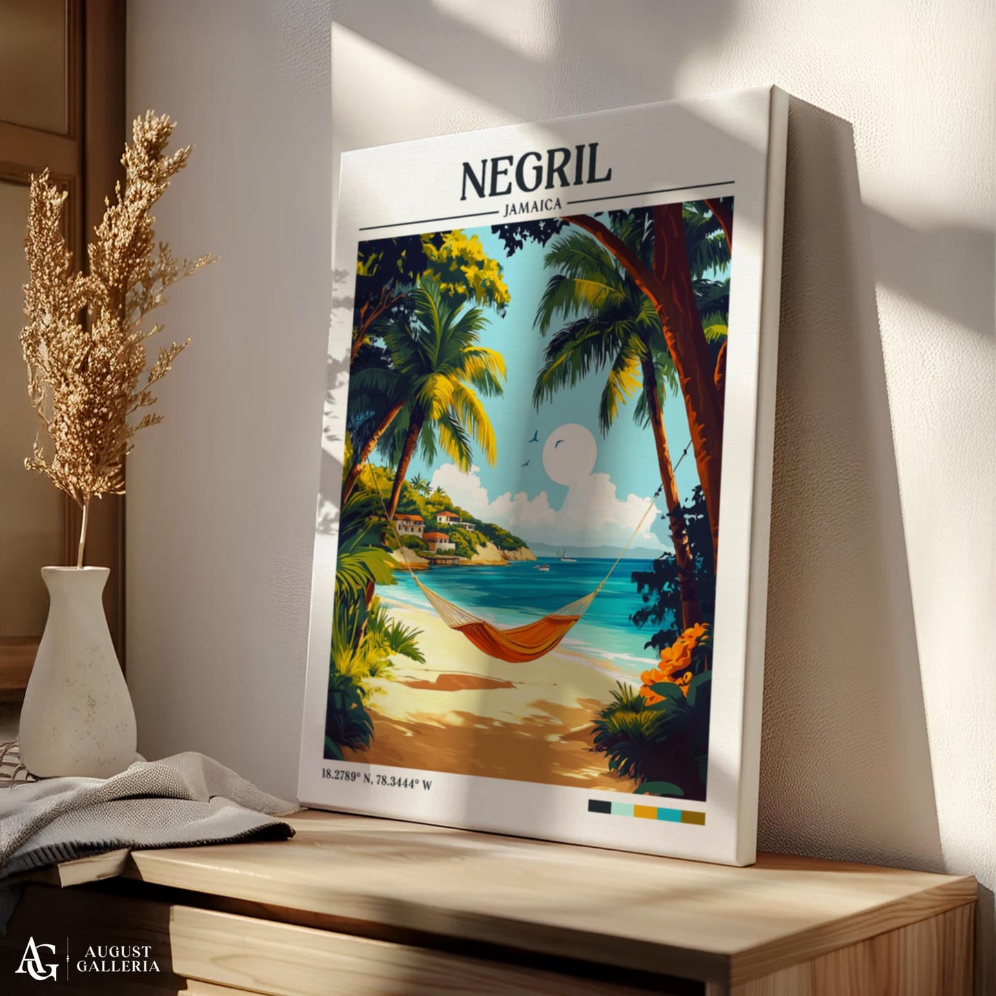 Negril Jamaica Retro Travel Print
